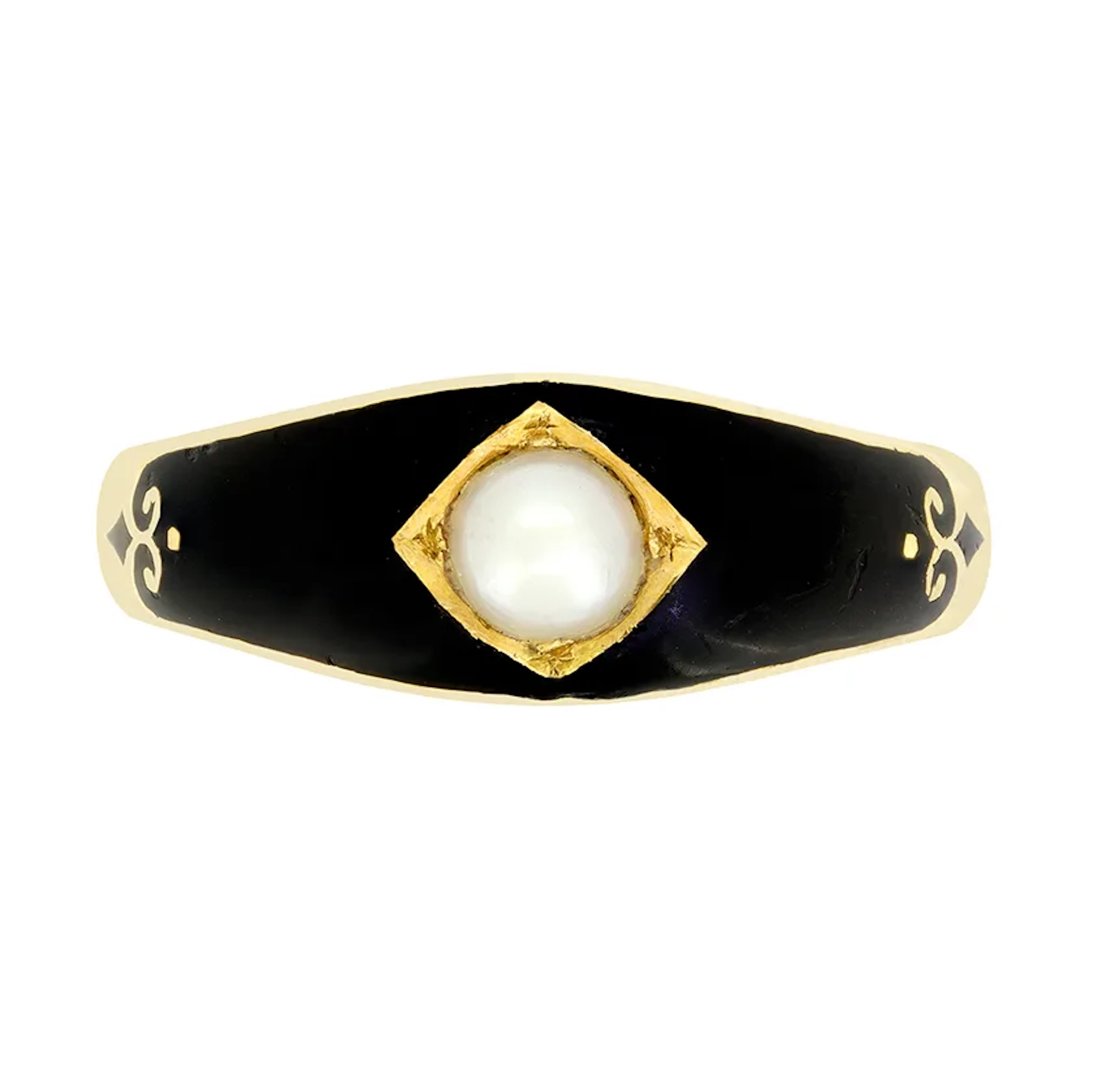 Victorian 18ct Gold Mourning Ring, c.1860s