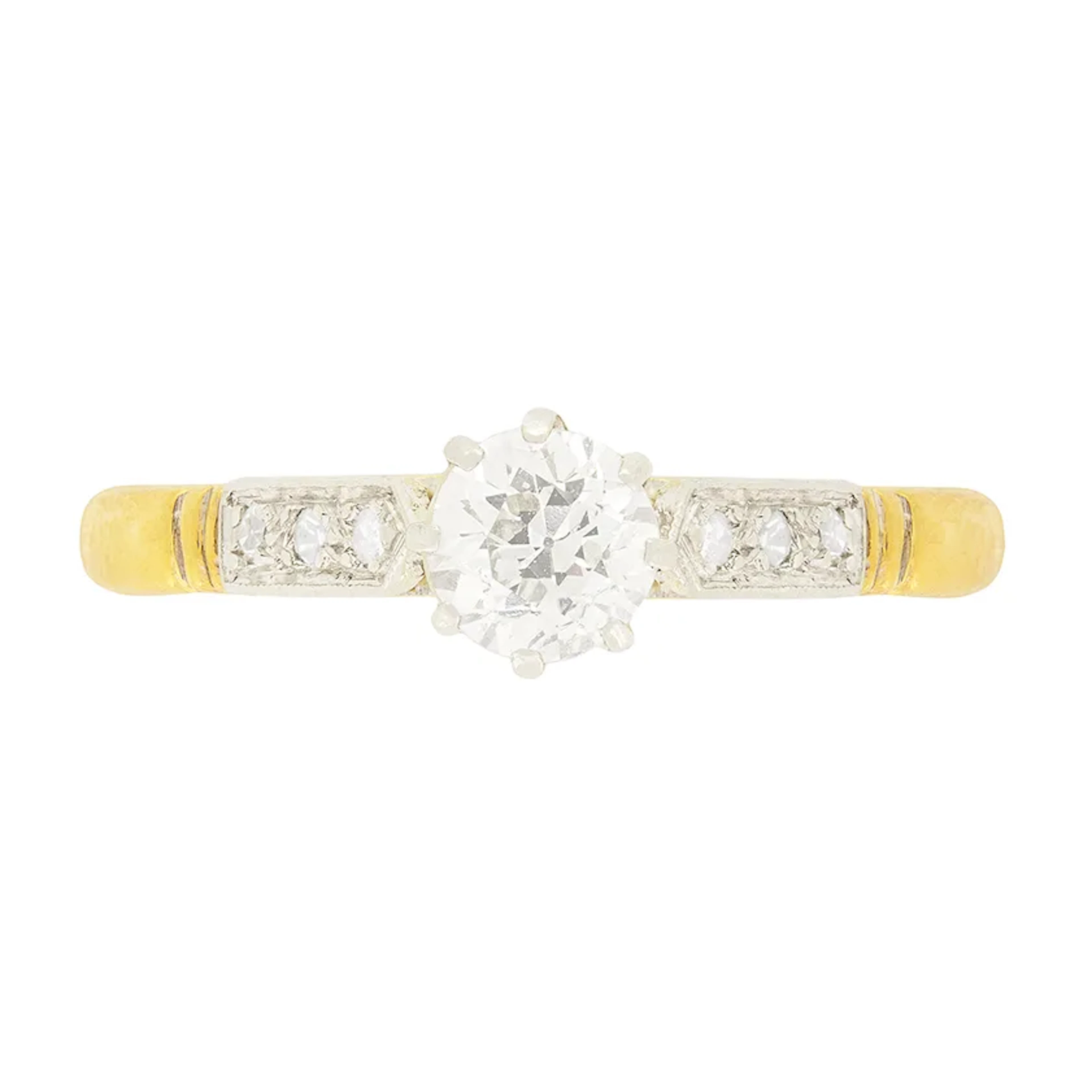 Edwardian 0.52ct Diamond Solitaire Ring, c.1910s