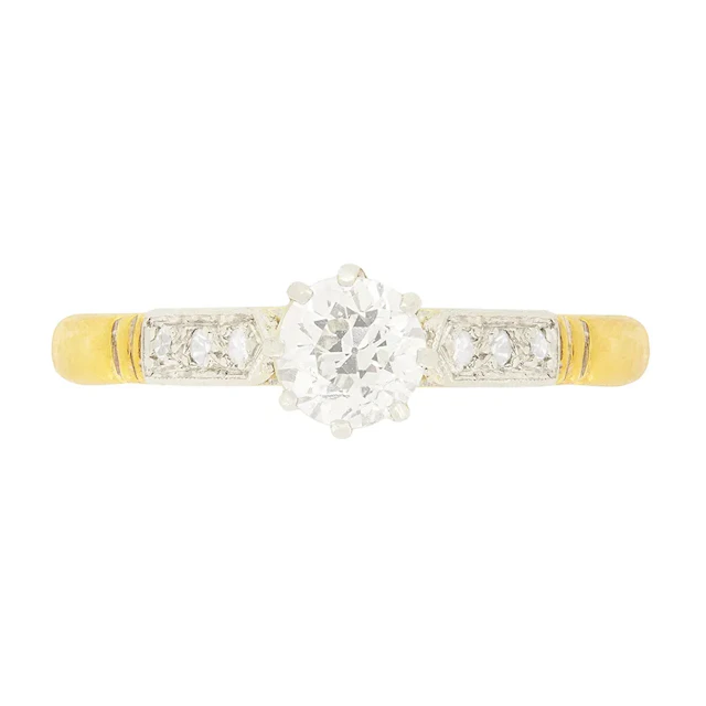 Edwardian 0.52ct Diamond Solitaire Ring, c.1910s