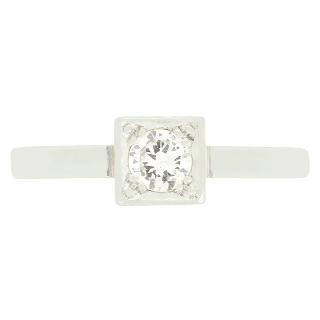 Late Deco 0.25ct Diamond Solitaire Ring, c.1930s