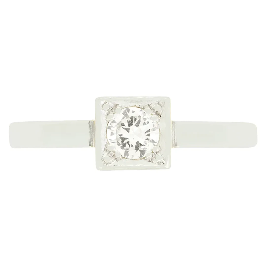 Late Deco 0.25ct Diamond Solitaire Ring, c.1930s