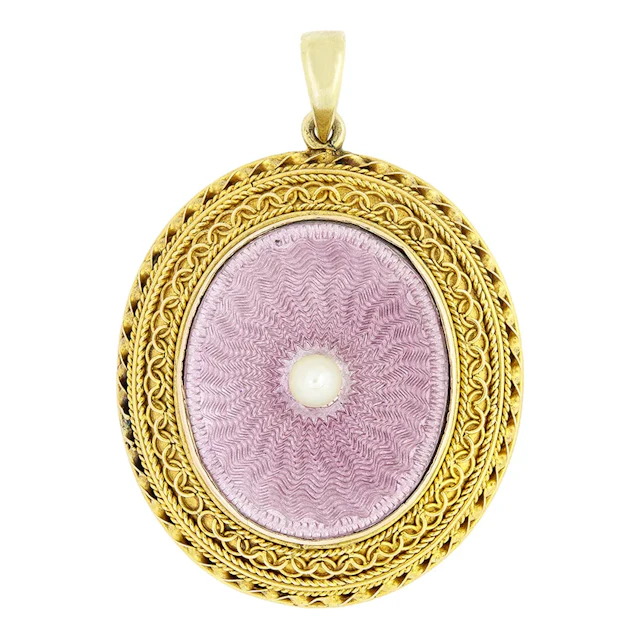 Victorian Enamel Pendant, c.1880s
