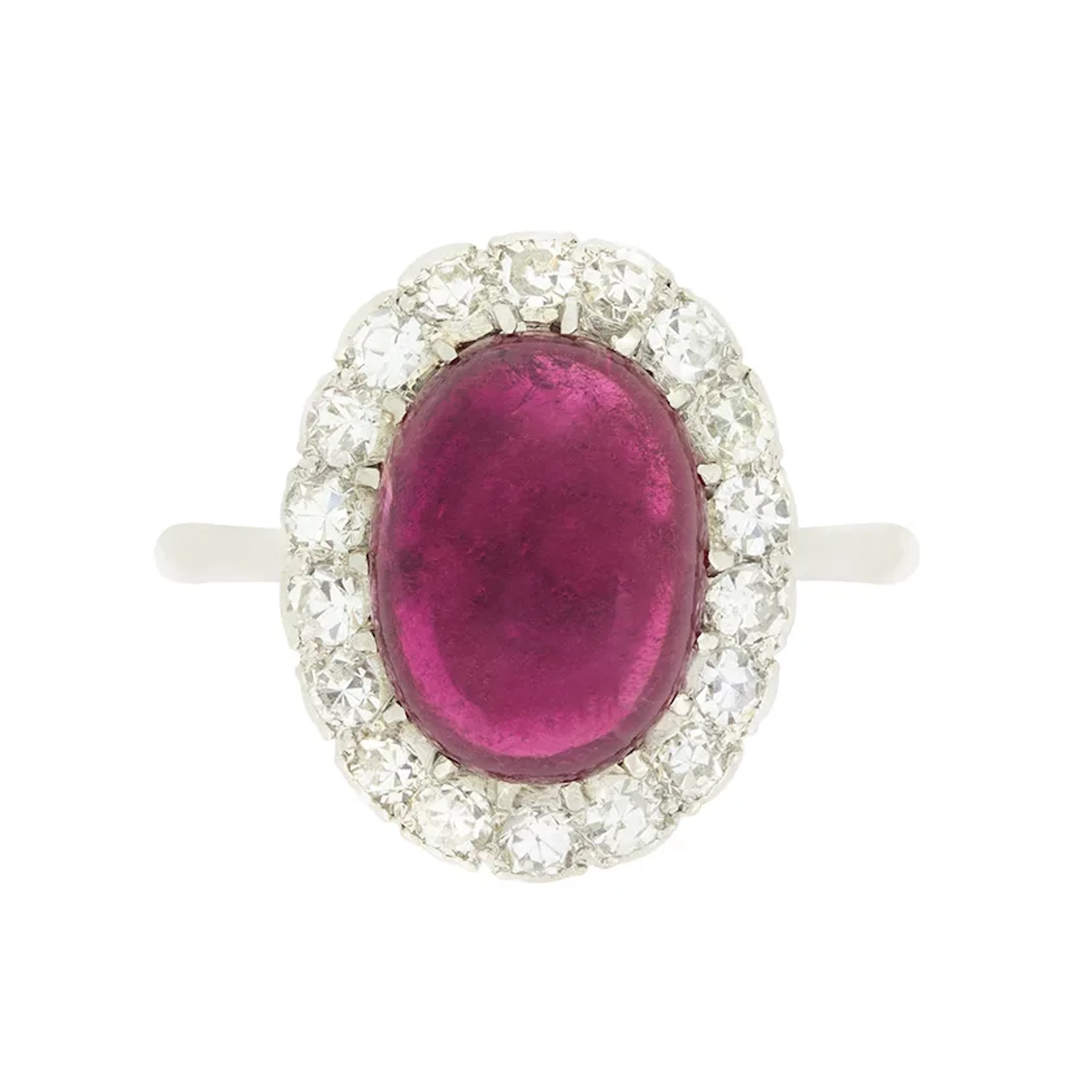 Art Deco 5.00ct Tourmaline and Diamond Cluster Ring, c.1920s