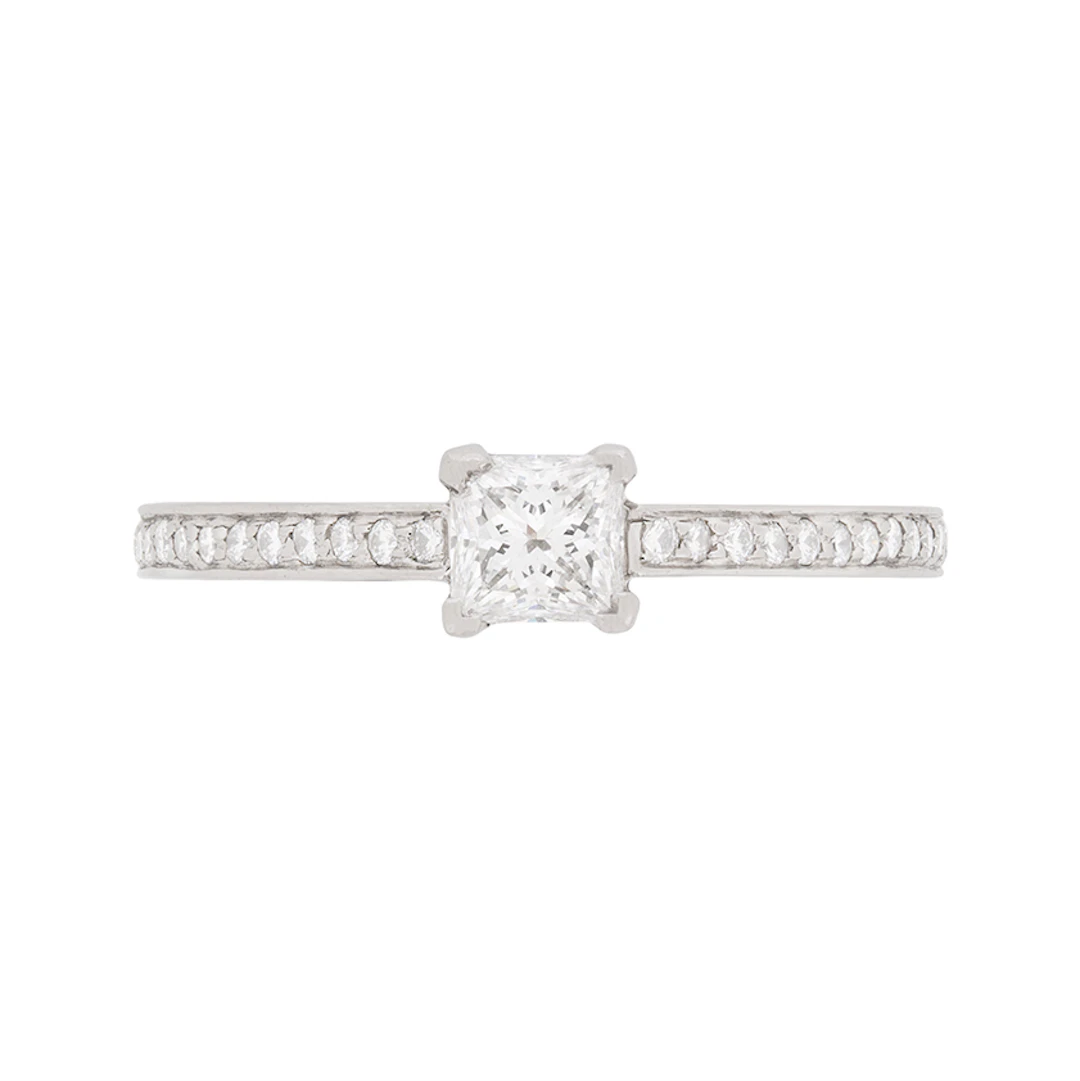 Tiffany & Co. 0.33ct Princess Cut Diamond Solitaire Engagement Ring