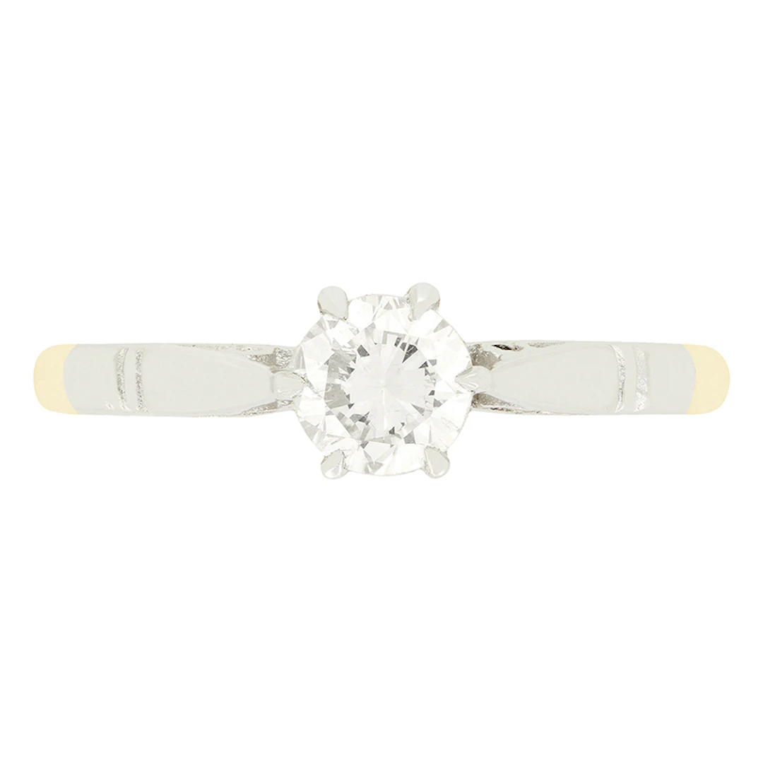 Vintage 0.50ct Diamond Solitaire Ring, hallmarked 1965