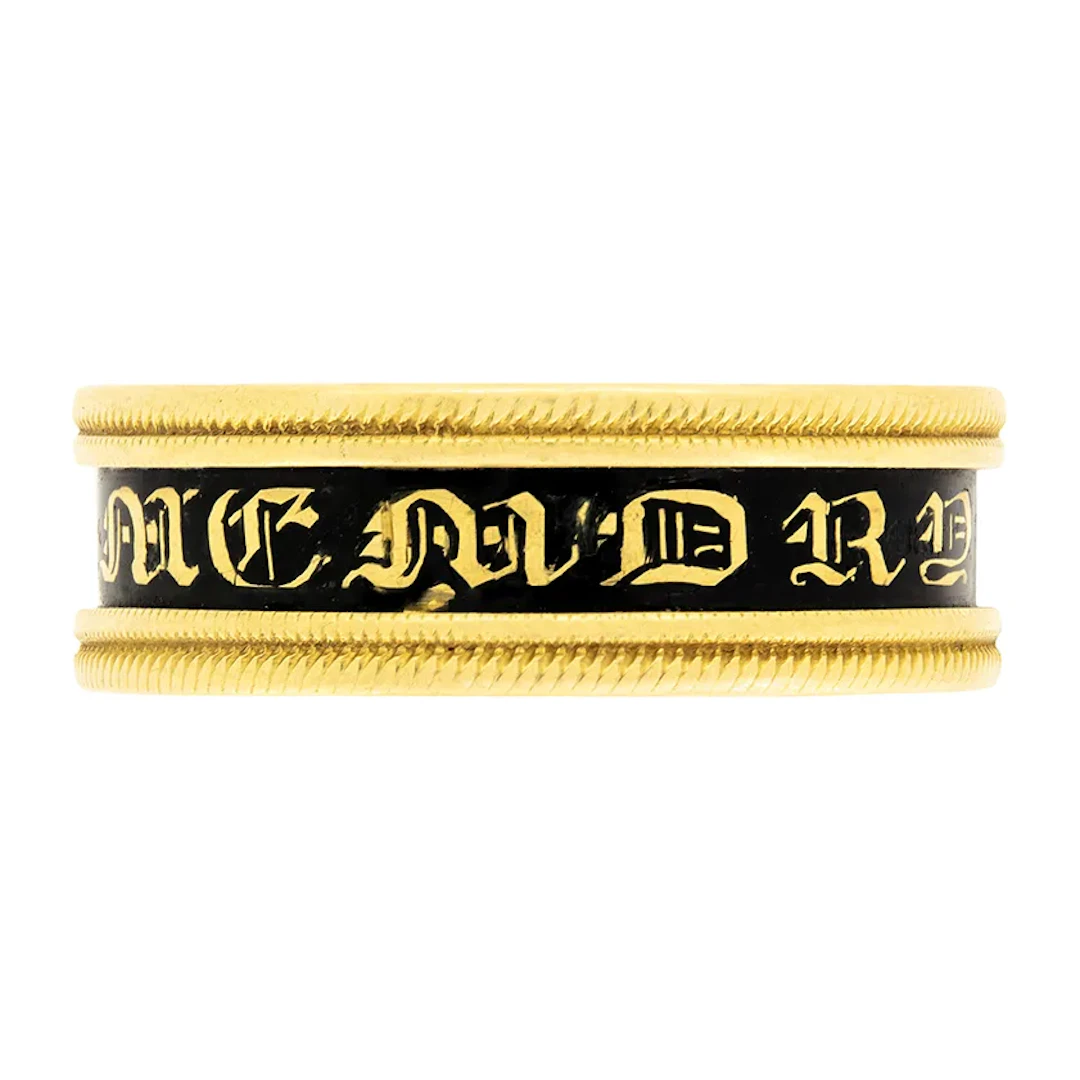 Georgian Mourning Ring with Black Enamel, c.1831