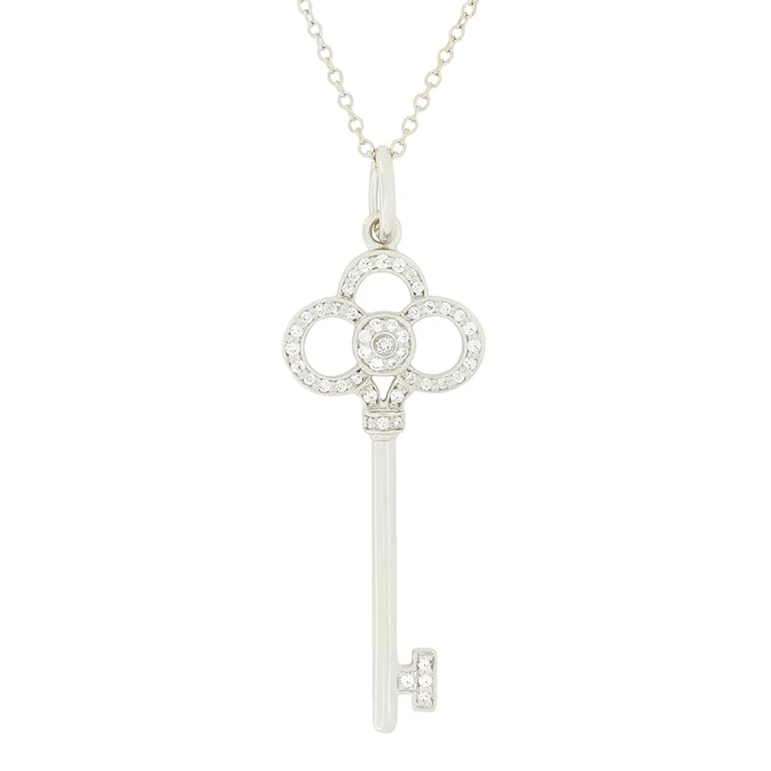 Tiffany & Co. 0.11ct Diamond Crown Key Pendant