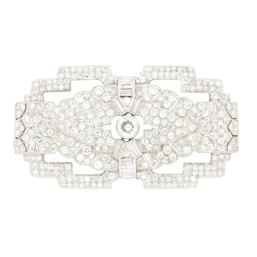 Art Deco 8.50ct Diamond Brooch, c.1920s