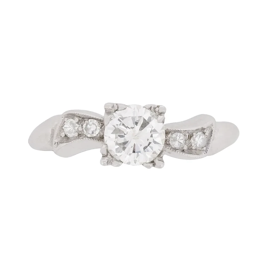 Vintage Diamond Solitaire Engagement Ring, c.1950s
