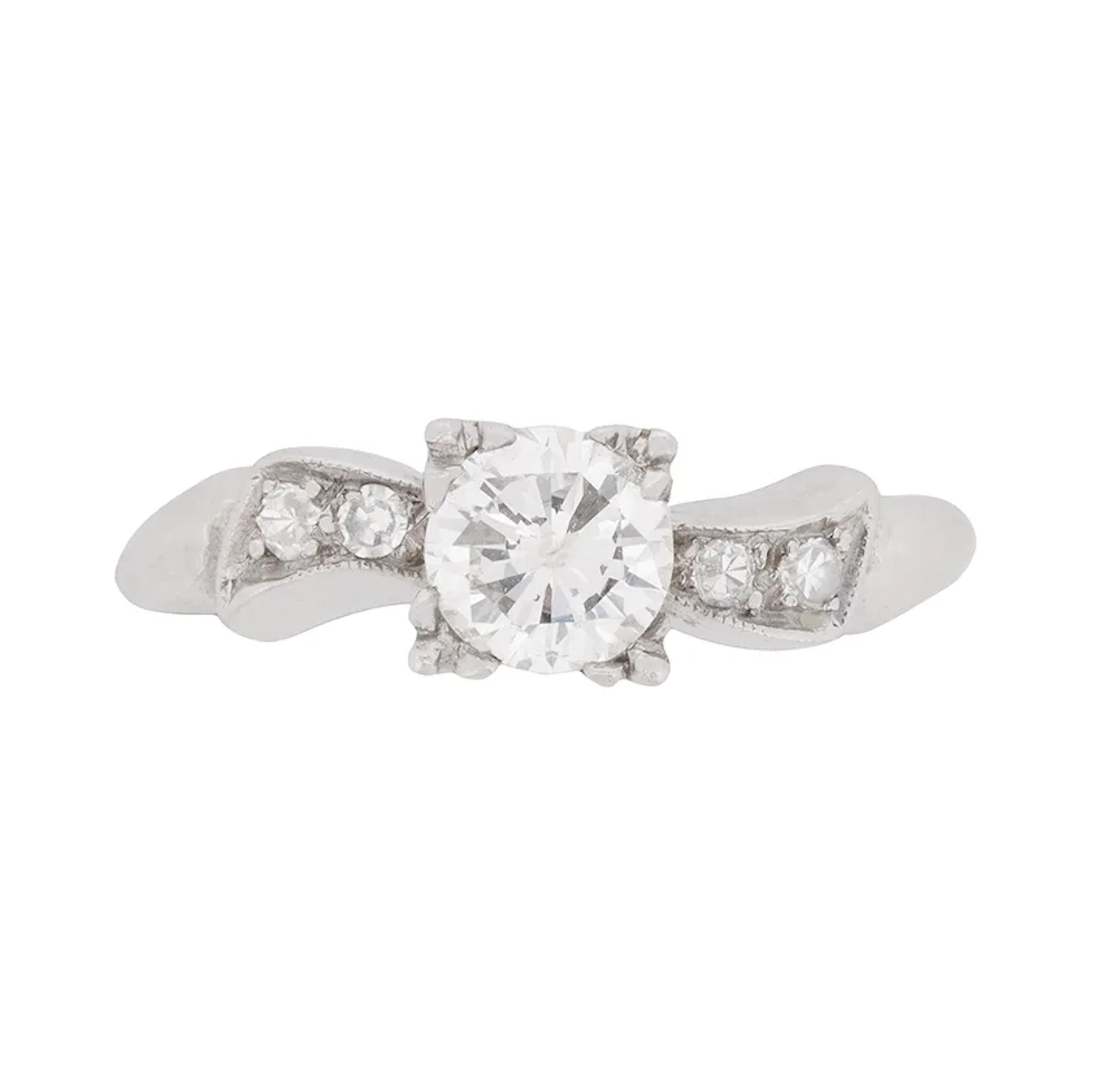 Vintage Diamond Solitaire Engagement Ring, c.1950s