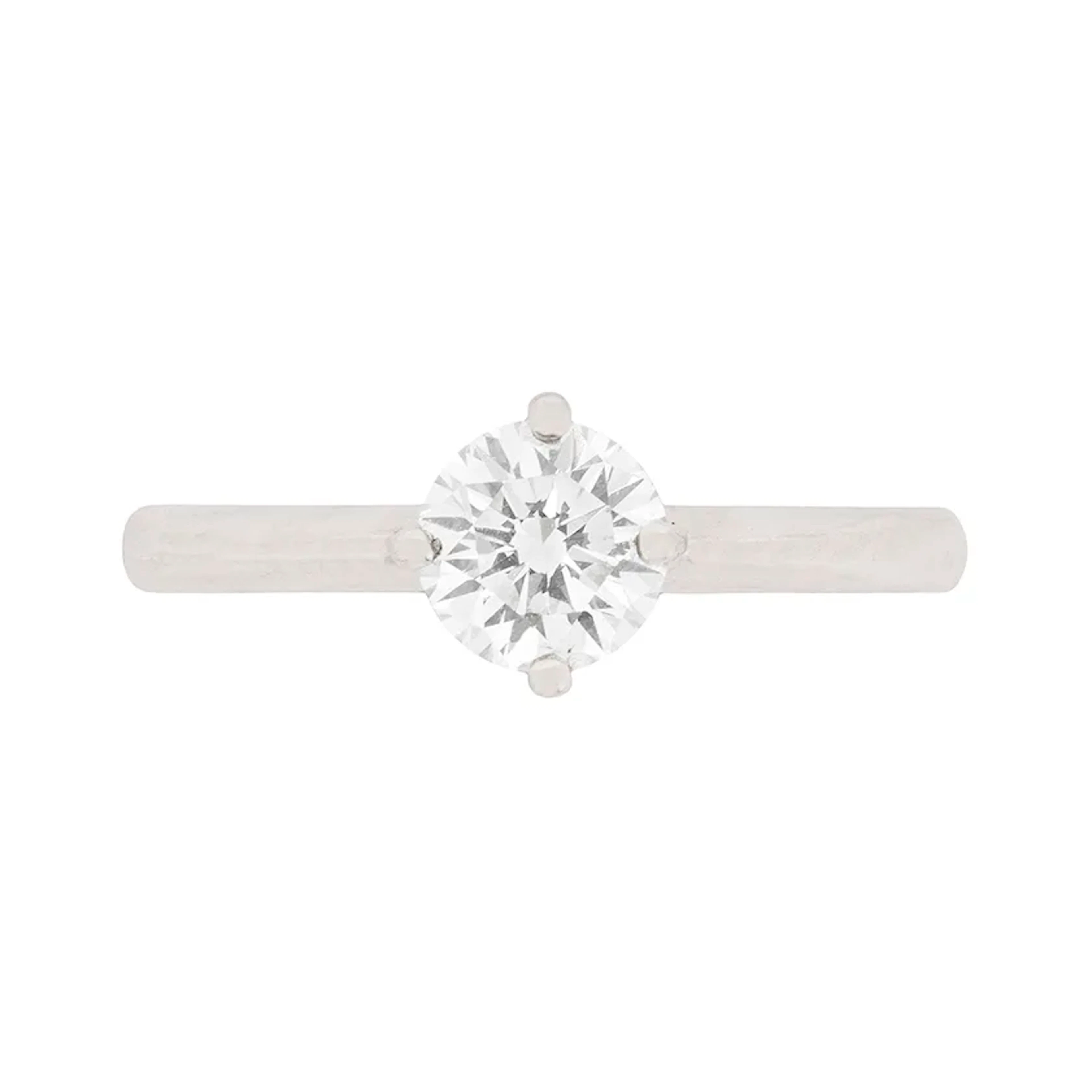 Contemporary 0.64ct Round Brilliant Cut Diamond Solitaire Engagement Ring