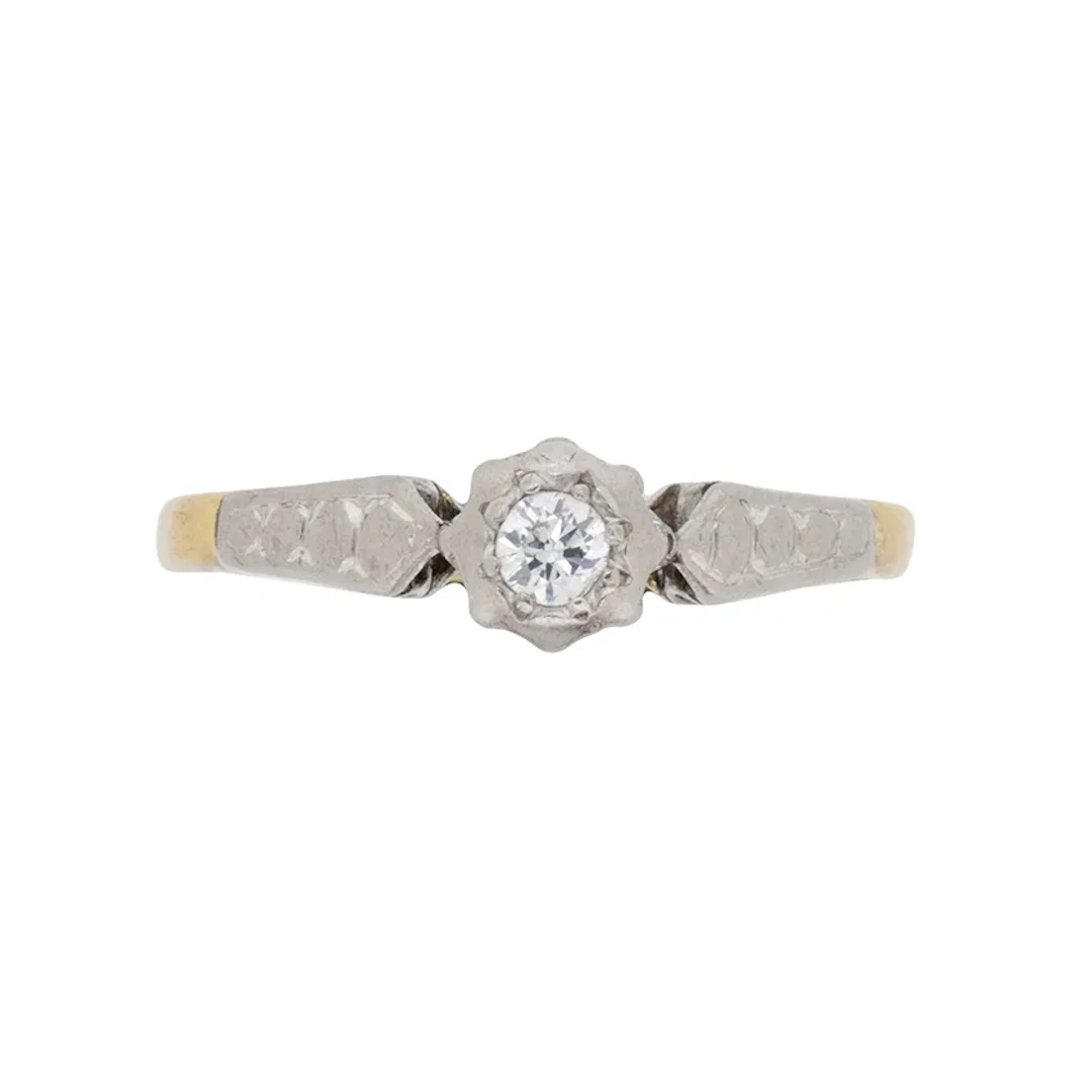 Vintage 0.10ct Diamond Solitaire Ring, c.1940s