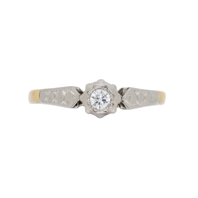 Vintage 0.10ct Diamond Solitaire Ring, c.1940s