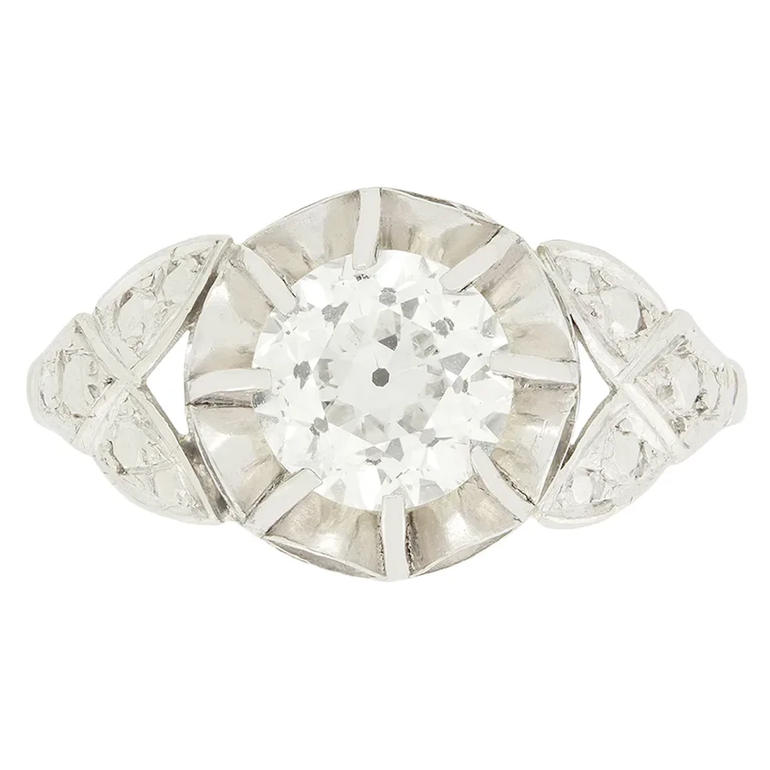 Art Deco 1.40ct Diamond Solitaire Ring, c.1920s