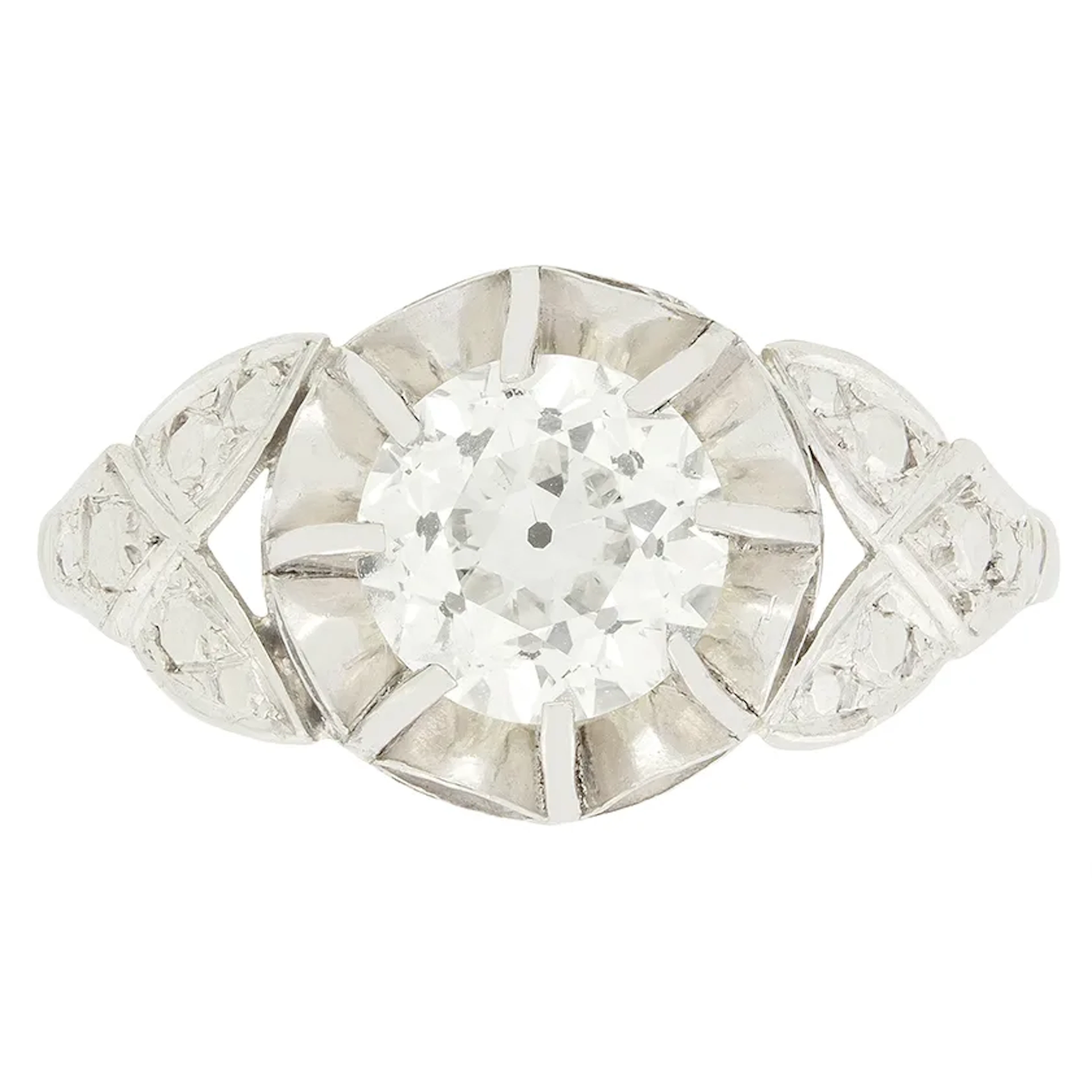 Art Deco 1.40ct Diamond Solitaire Ring, c.1920s