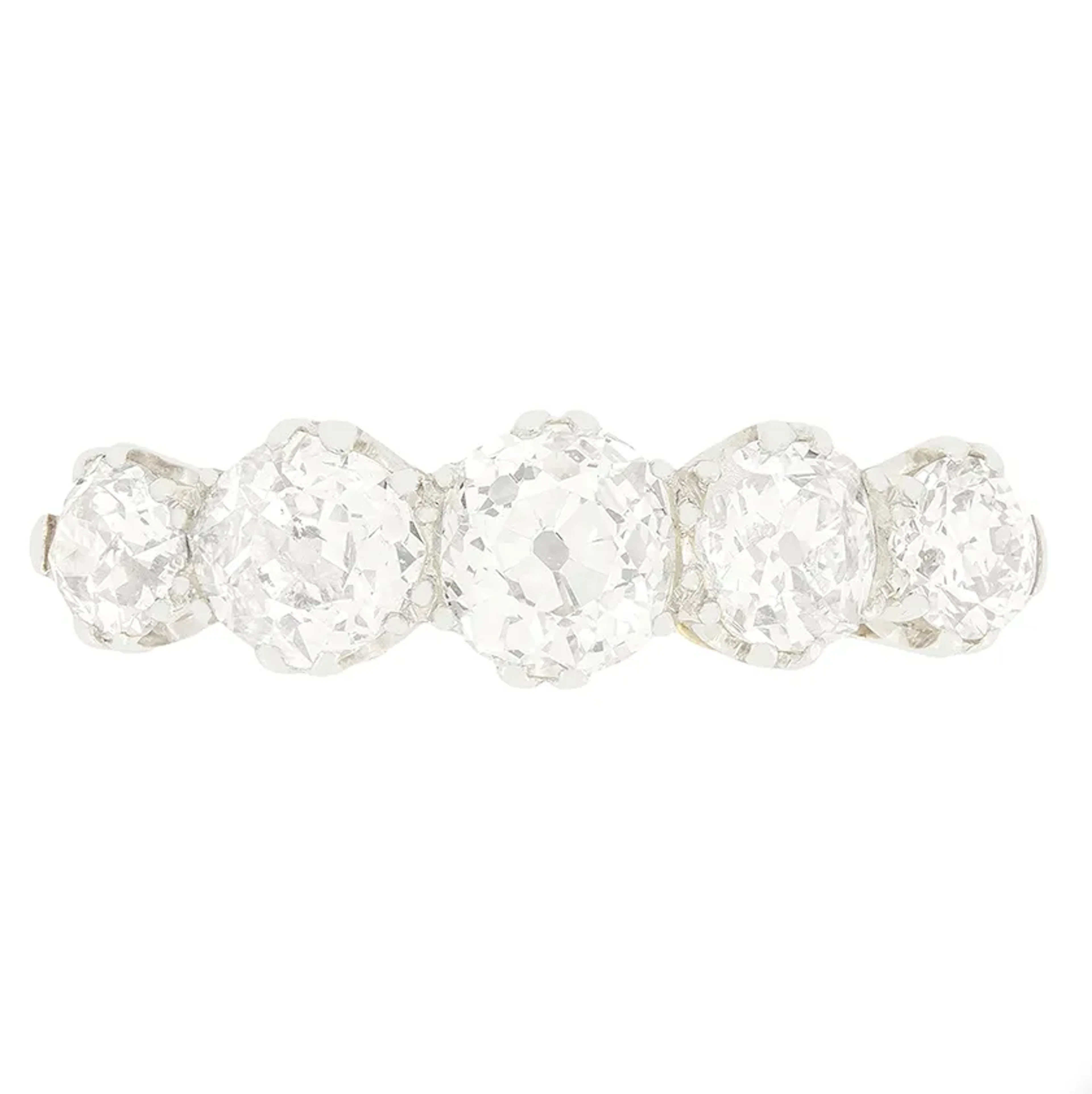 Edwardian 2.10ct Diamond Five Stone Ring, c.1910s