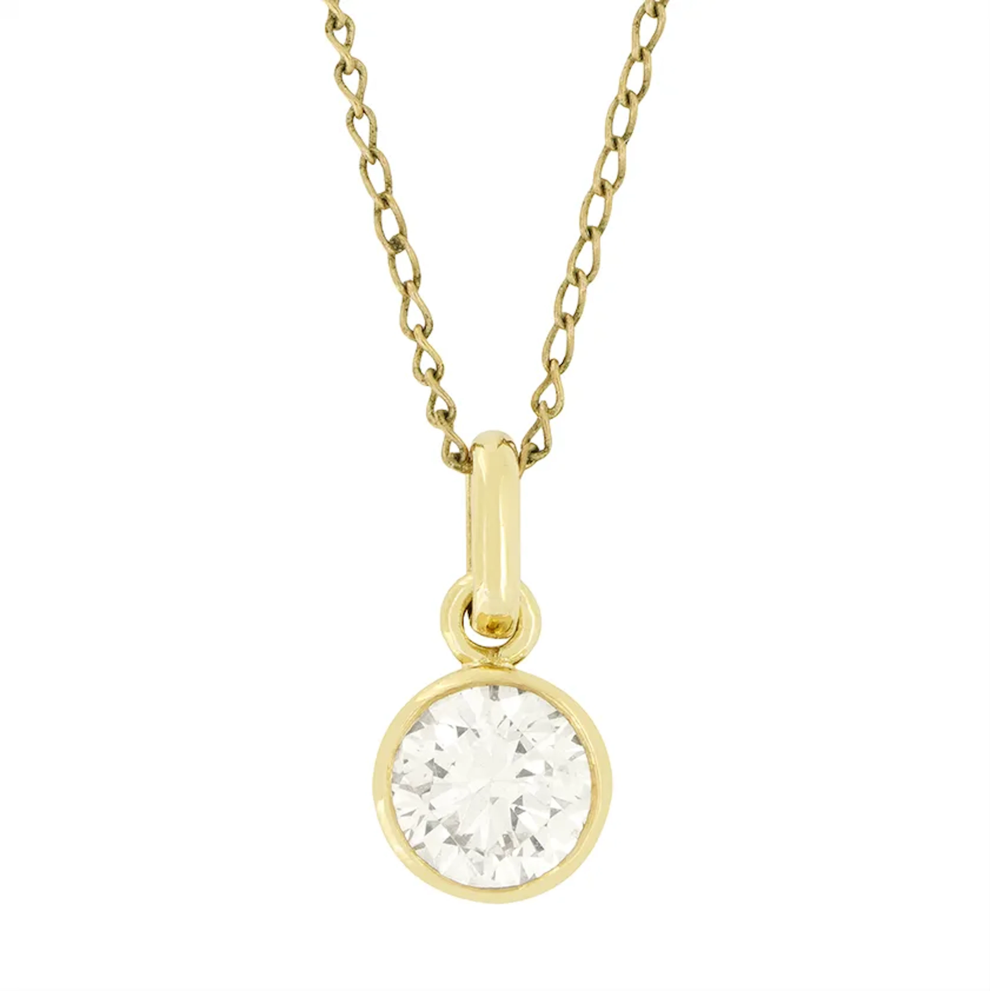 Vintage 0.70ct Diamond Solitaire Pendant, c.1970s
