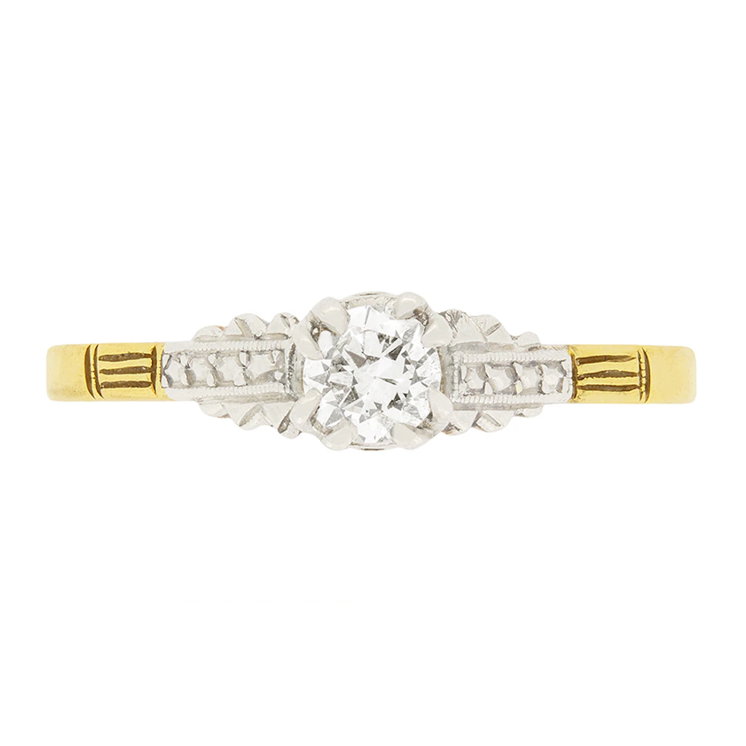 Art Deco 0.35ct Diamond Solitaire Ring, c.1920s