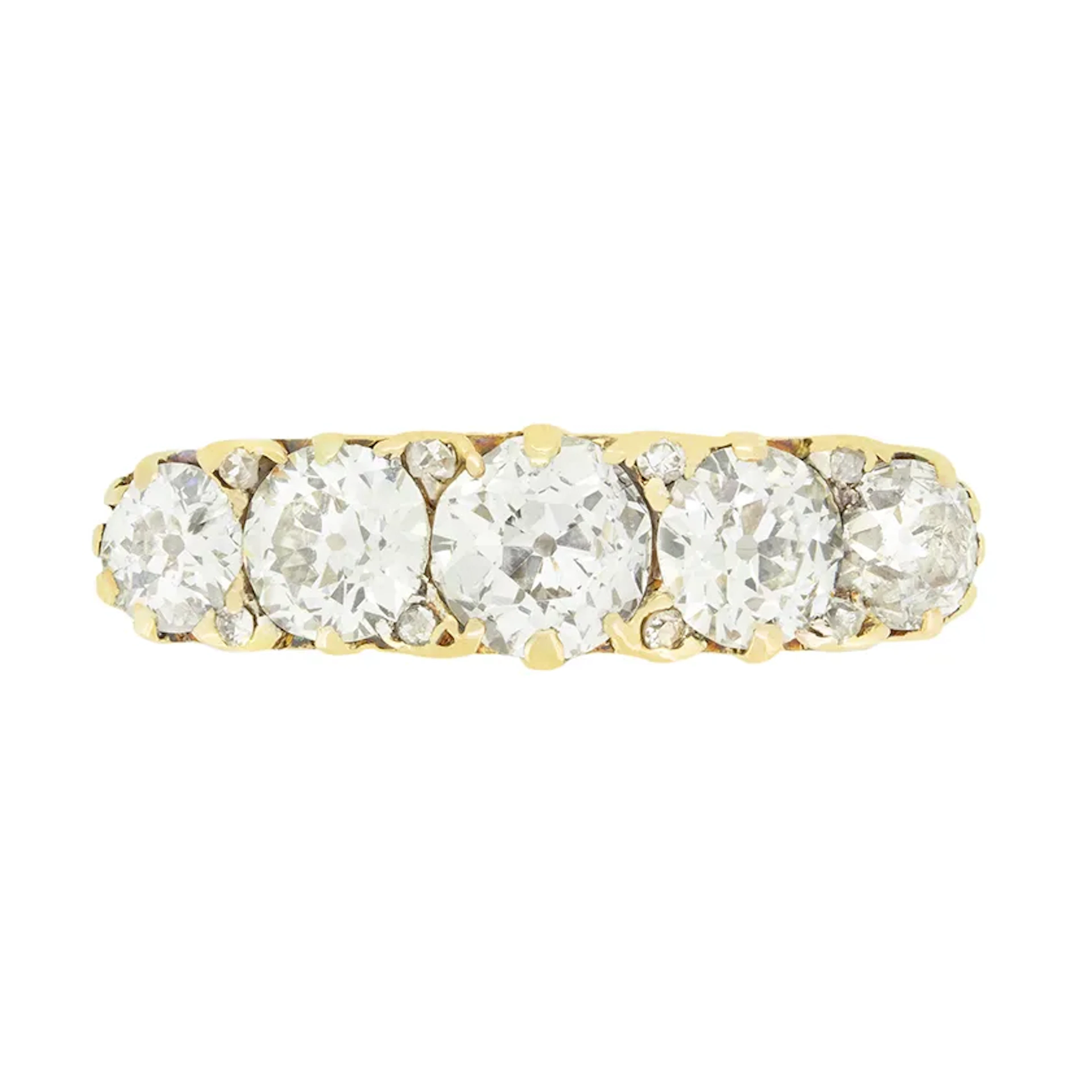 Victorian 2.15ct Diamond Five Stone Ring, c.1900s