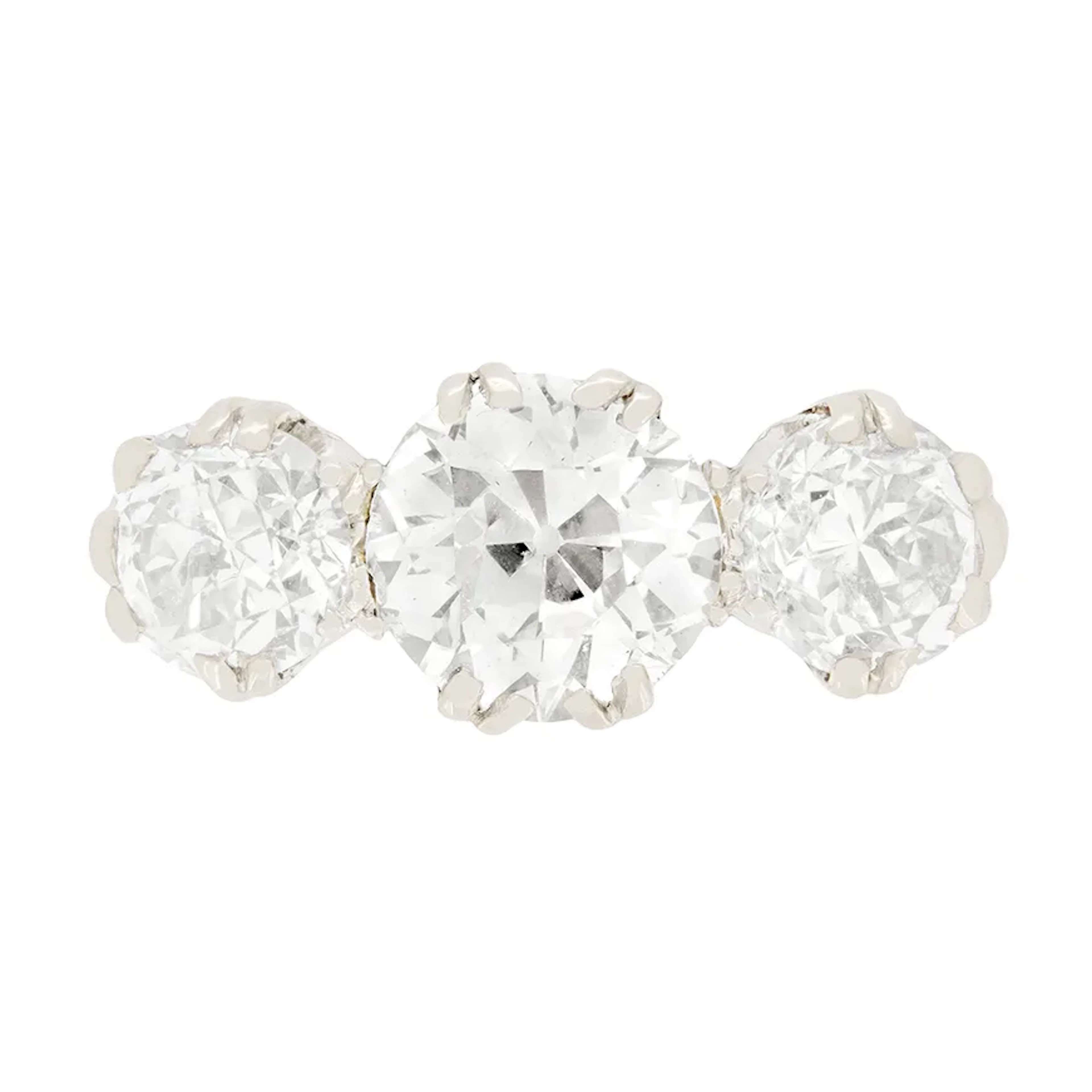 Art Deco 3.00ct Three Stone Ring, c.1920s