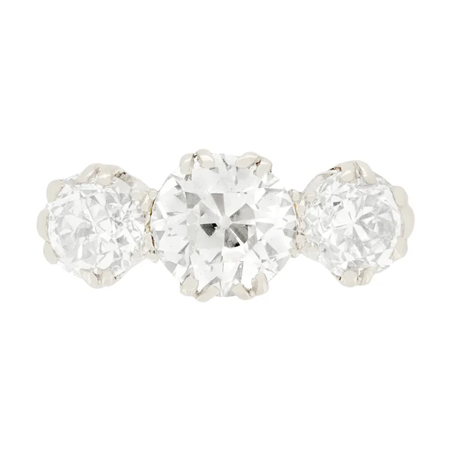 Art Deco 3.00ct Three Stone Ring, c.1920s