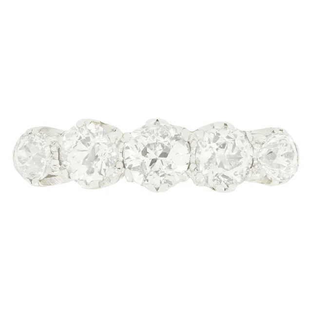 Antique 2.30ct Diamond Five Stone Ring, c.1930s