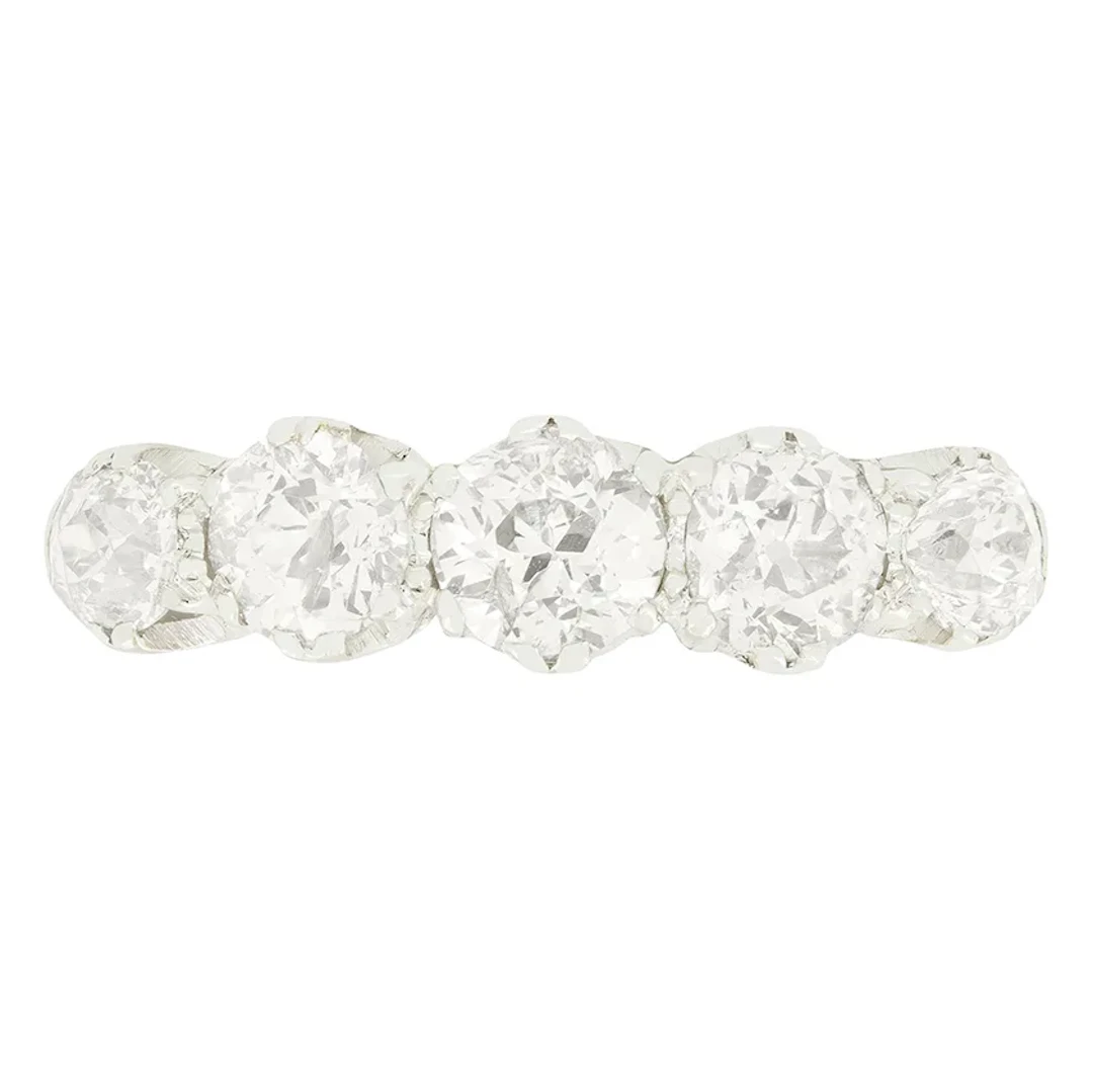 Antique 2.30ct Diamond Five Stone Ring, c.1930s