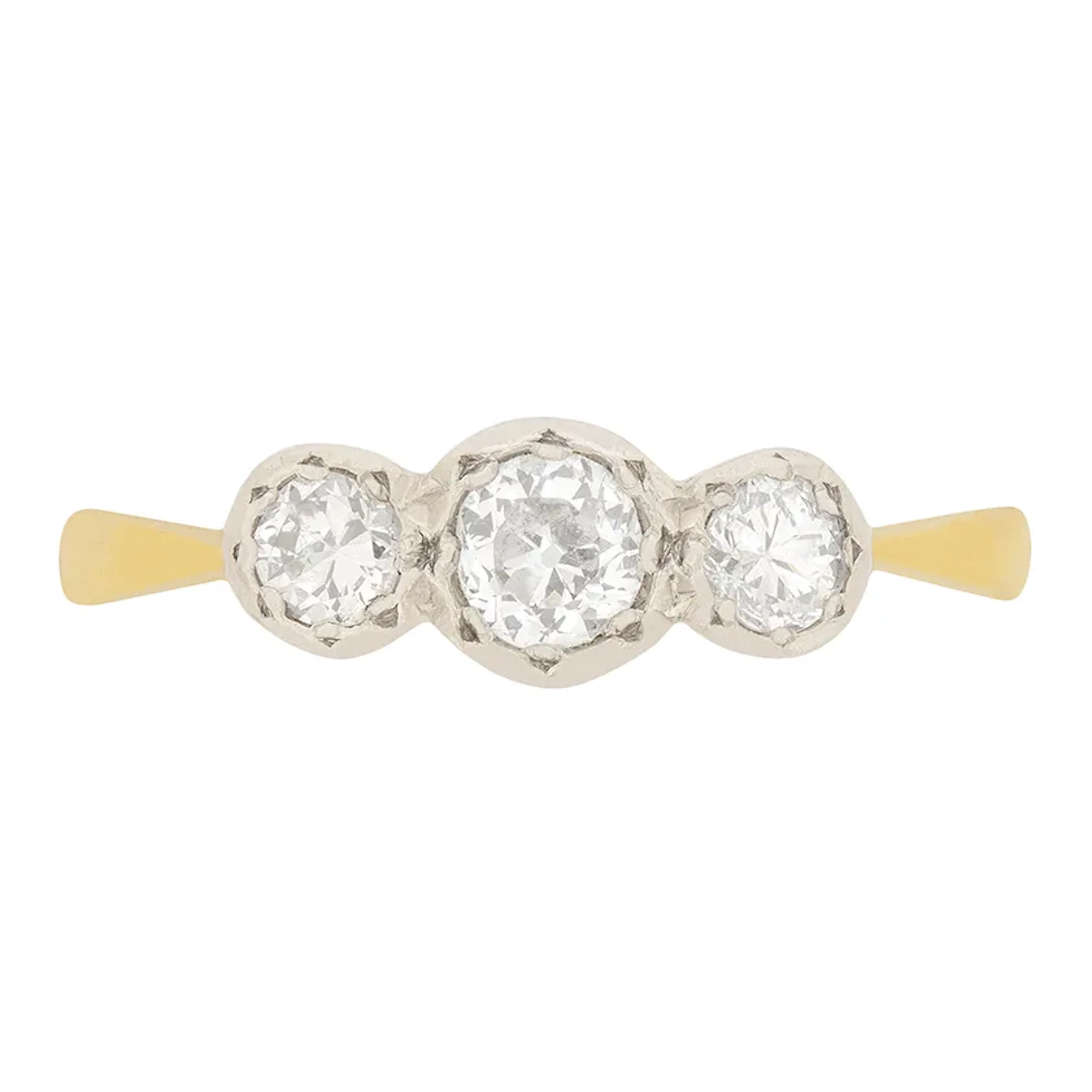 Art Deco Diamond Three Stone Ring, c.1930s
