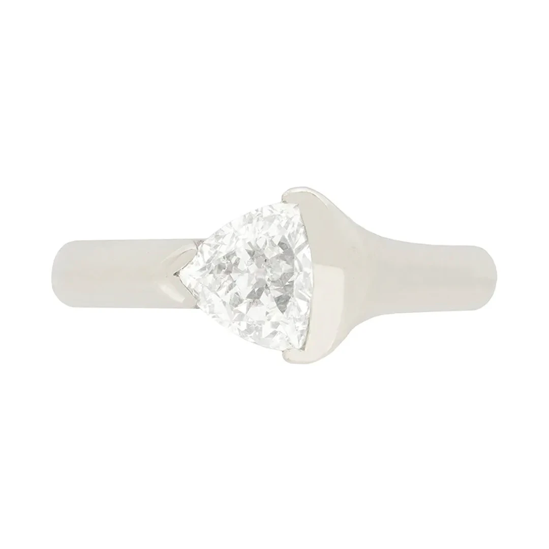 Contemporary 0.78ct Trillion Cut Diamond Ring