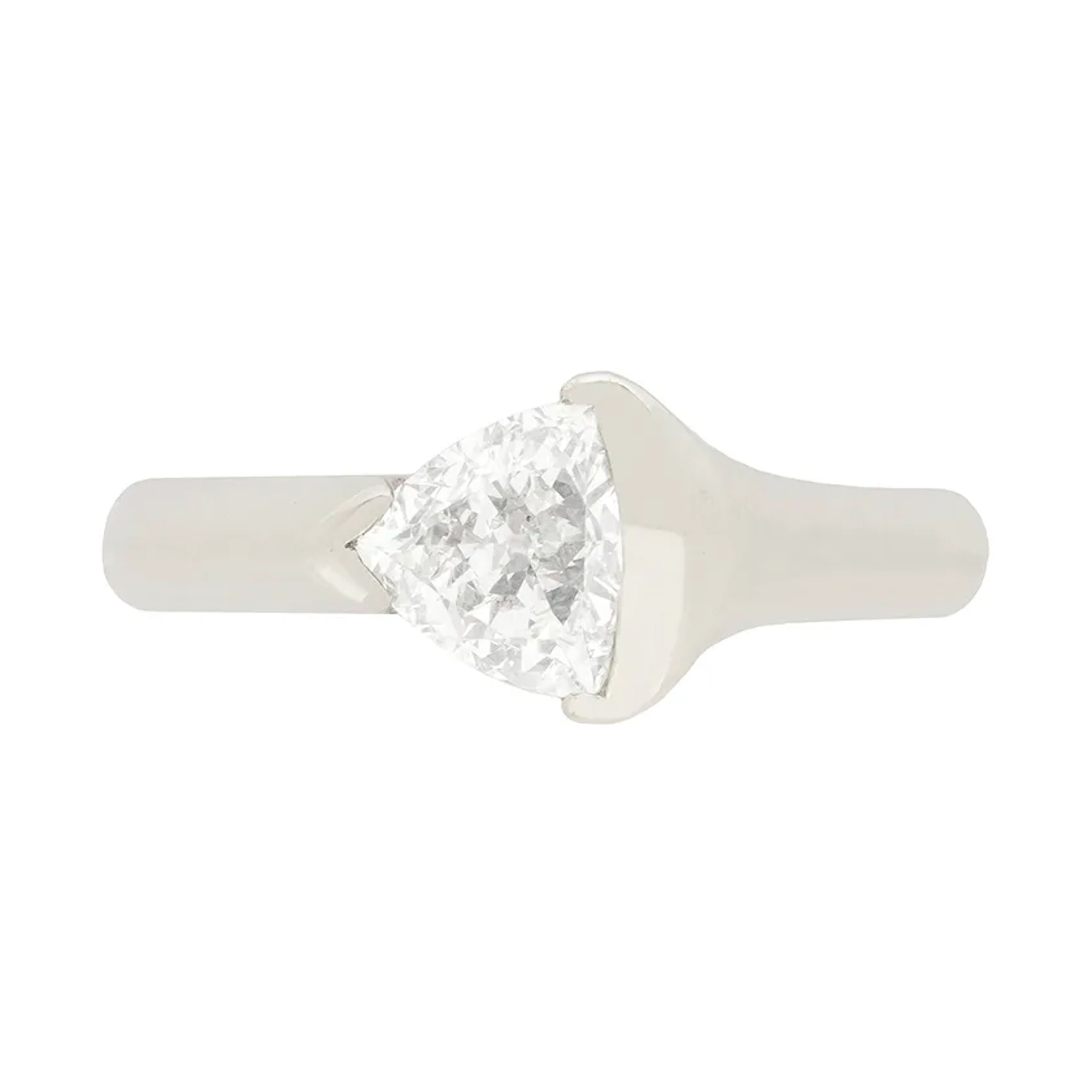 Contemporary 0.78ct Trillion Cut Diamond Ring