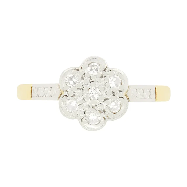 Vintage 0.07ct Diamond Daisy Cluster, c.1950s