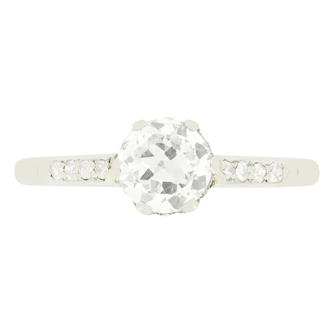 Art Deco 0.75ct Diamond Solitaire Ring, c.1920s