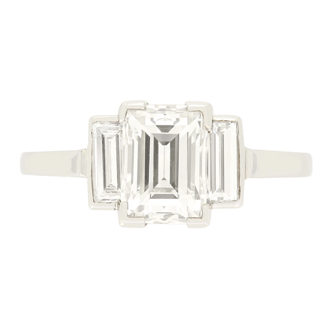 Art Deco 1.32ct Diamond Trilogy Ring, c.1920s