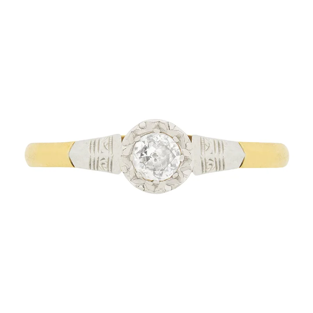 Edwardian 0.25ct Diamond Solitaire Engagement Ring, c.1910s
