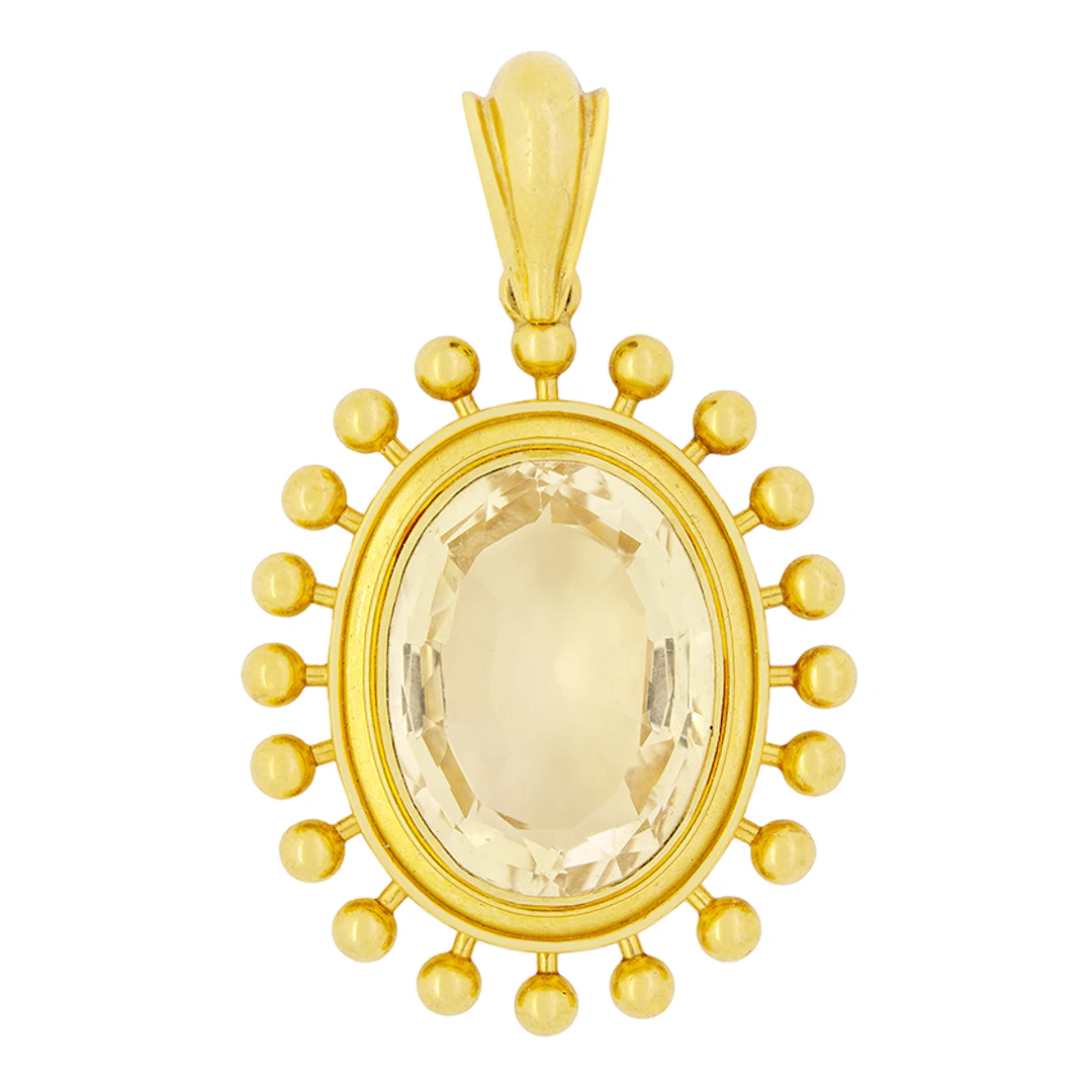 Victorian Garrard 14.70ct Citrine Pendant. c.1880s