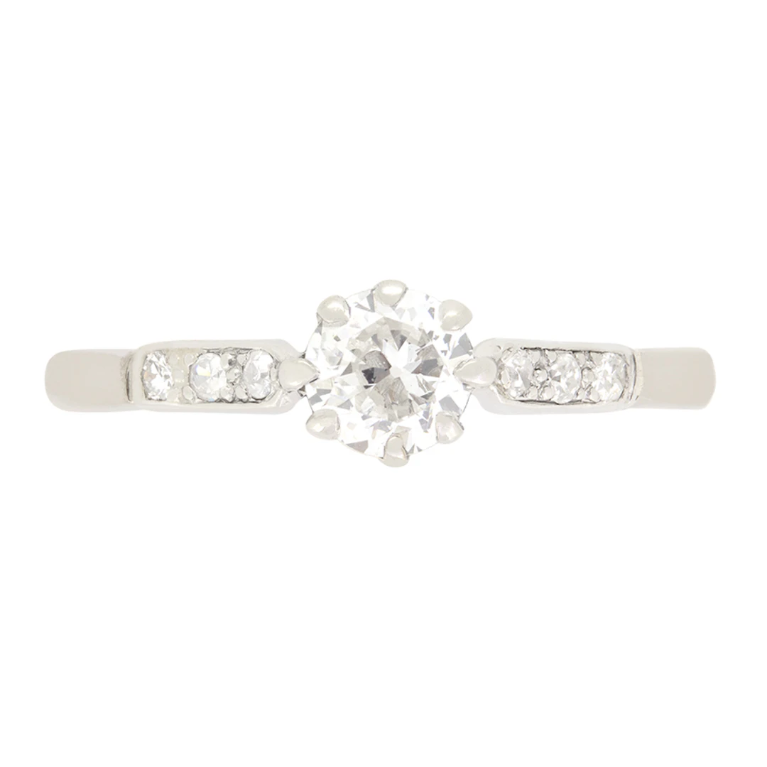 Art Deco 0.50ct Diamond Solitaire Ring, c.1920s