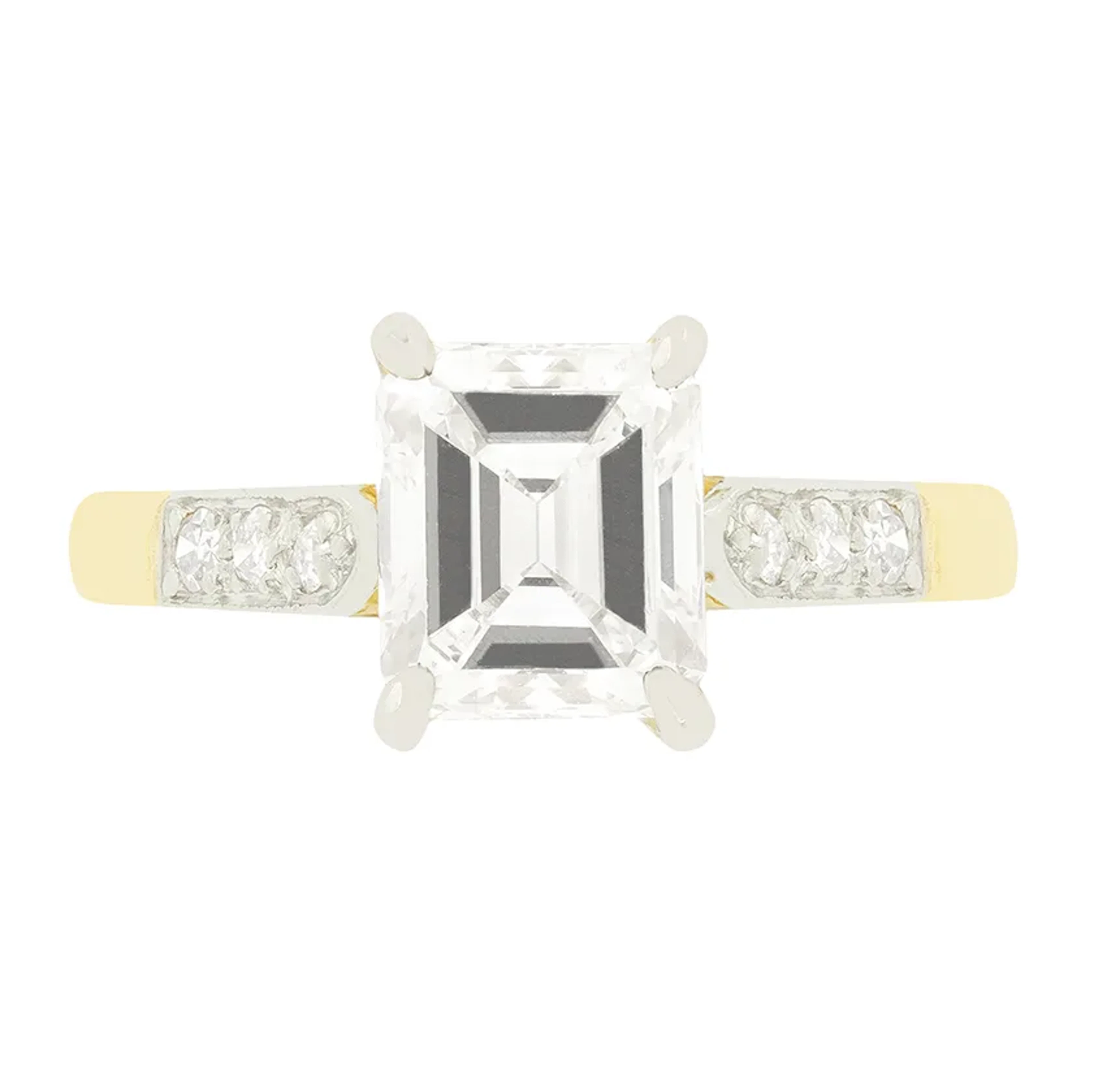 Art Deco 1.25ct Emerald Cut Diamond Solitaire Ring, c.1920s