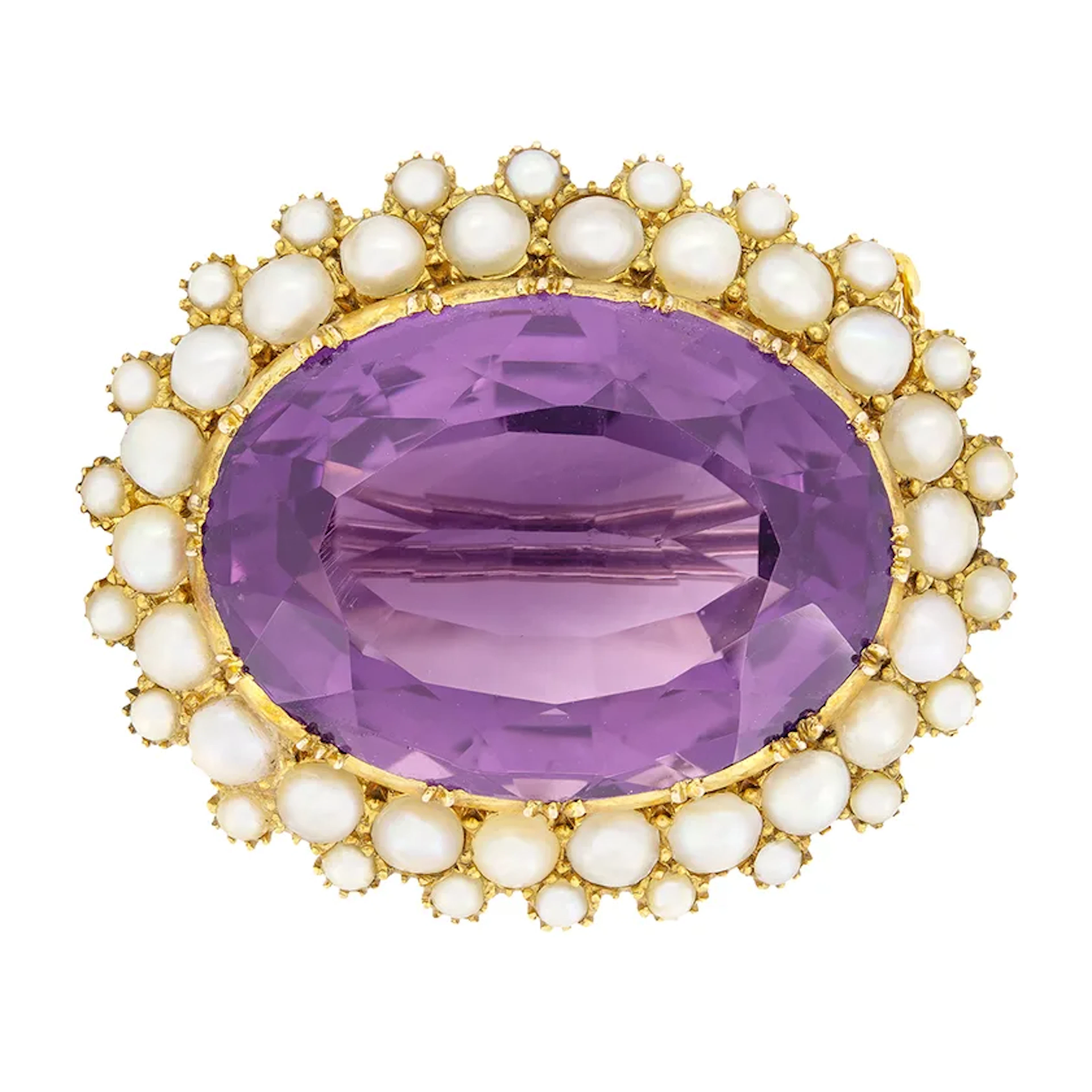 Victorian 36.00ct Amethyst Brooch, c.1880s
