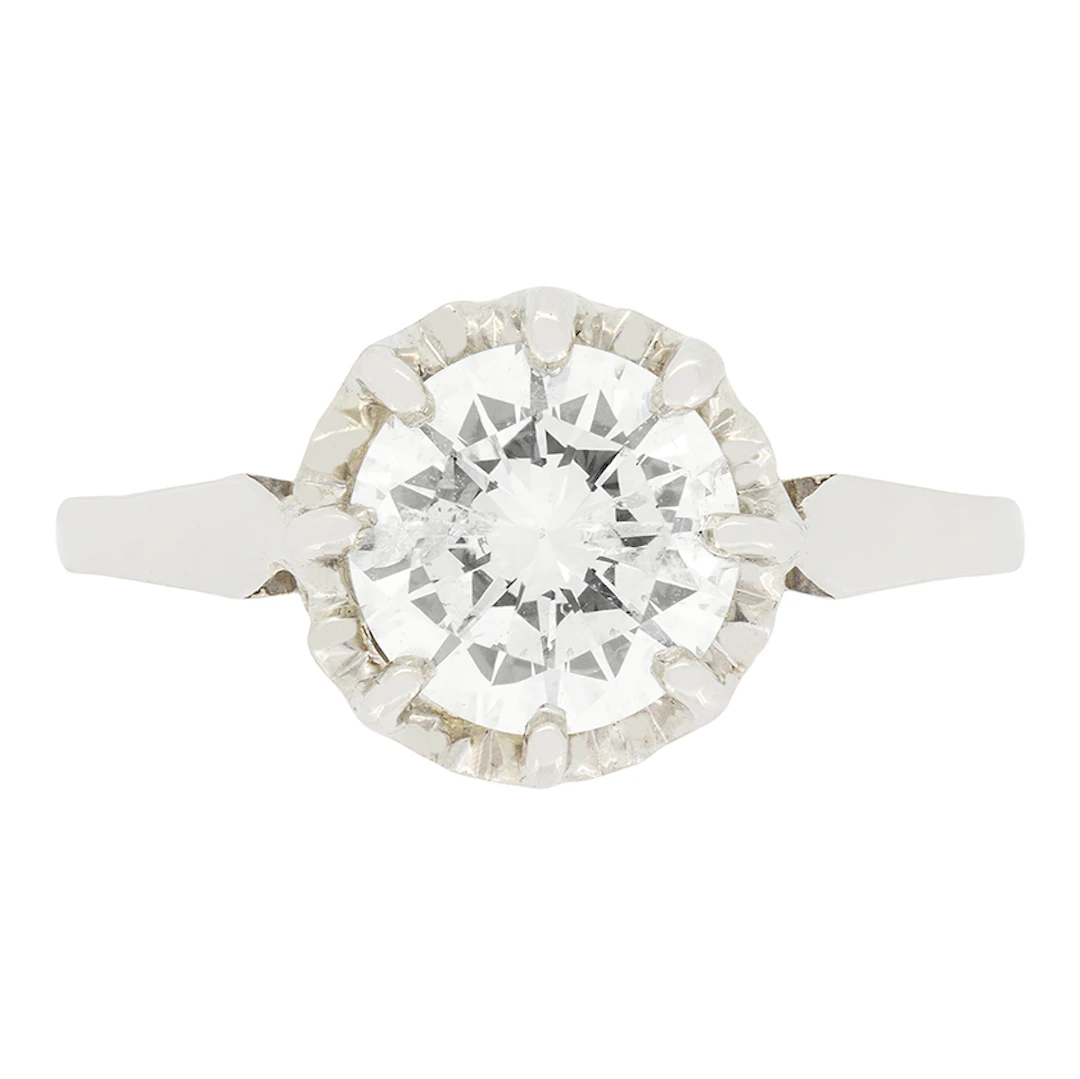 Late Deco 1.35ct Diamond Solitaire Ring, c.1930s
