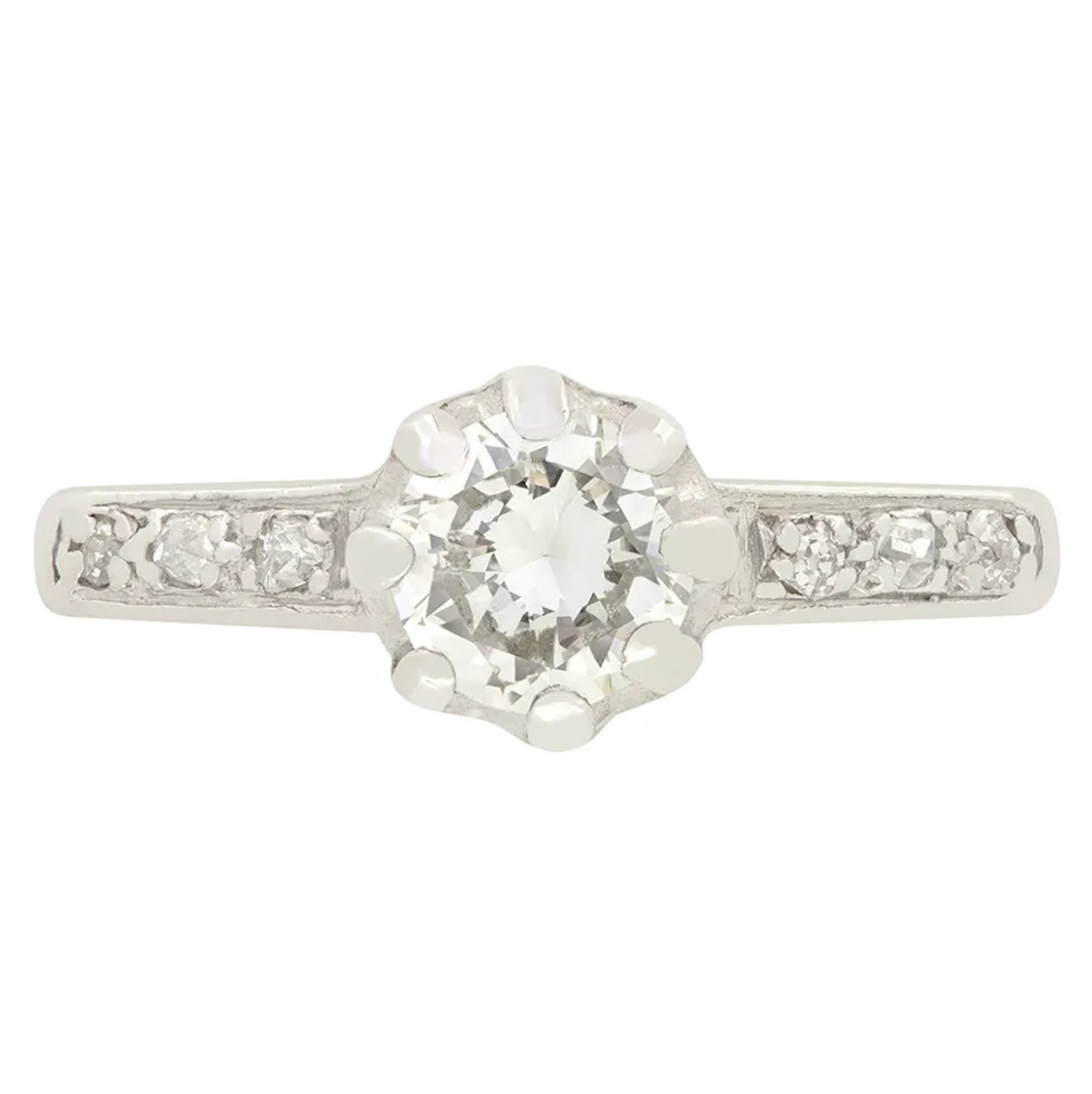 Late Deco 0.55ct Diamond Solitaire Ring, c.1940s