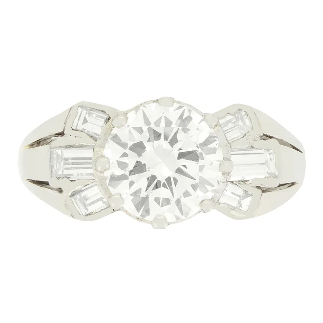 Late Deco 1.75ct Diamond Solitaire Ring, c.1930s