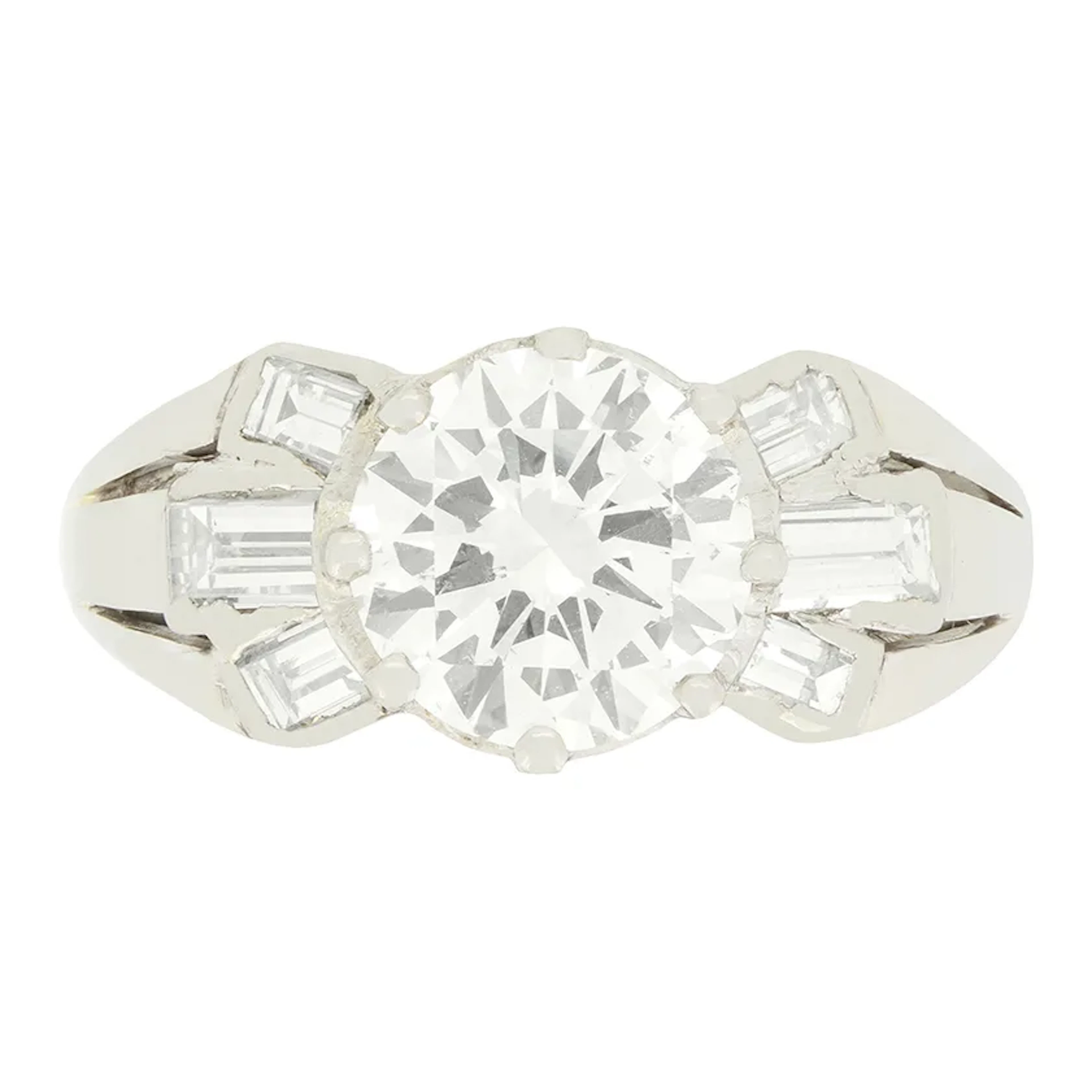Late Deco 1.75ct Diamond Solitaire Ring, c.1930s
