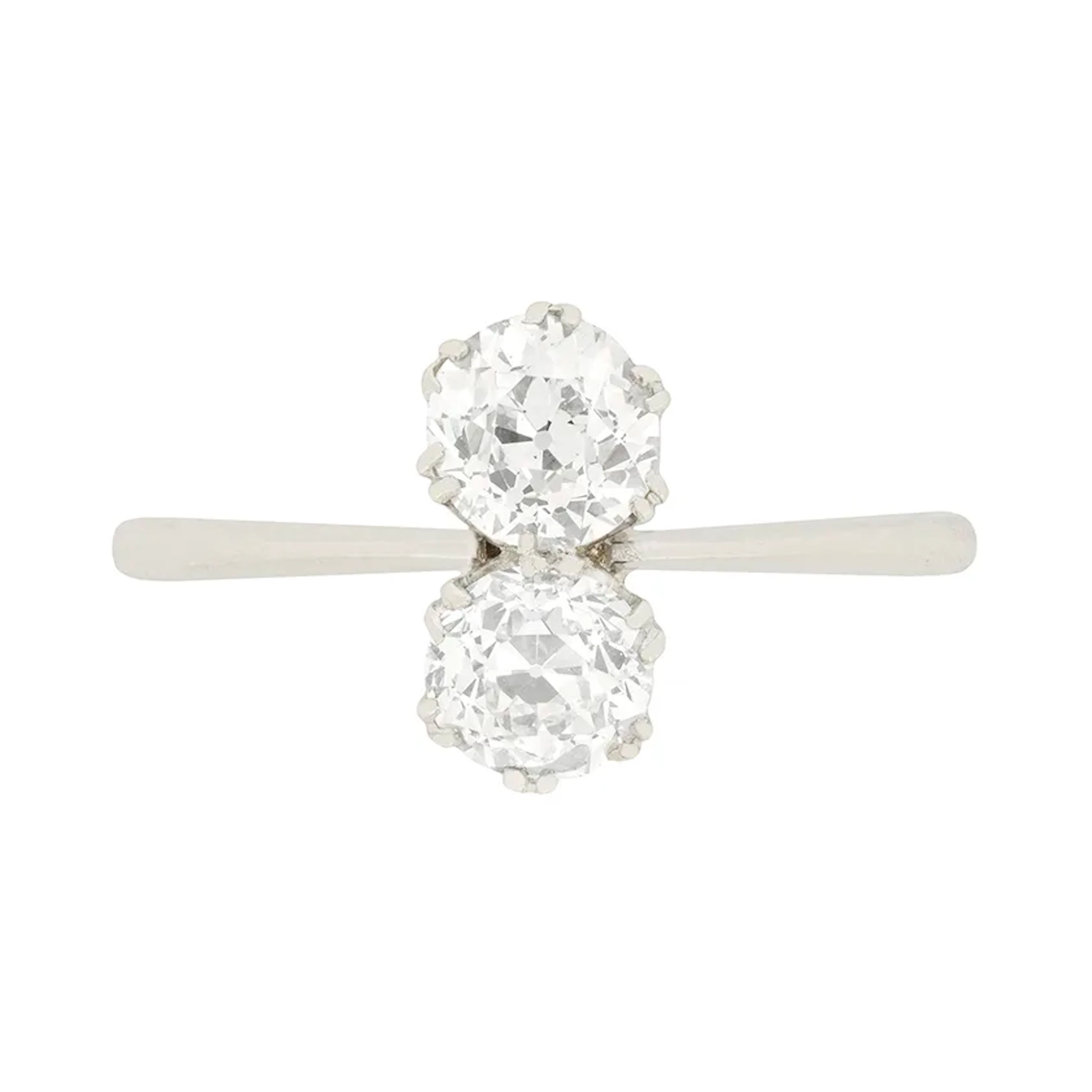 Art Deco 1.00ct Diamond Two Stone Ring, c.1920s