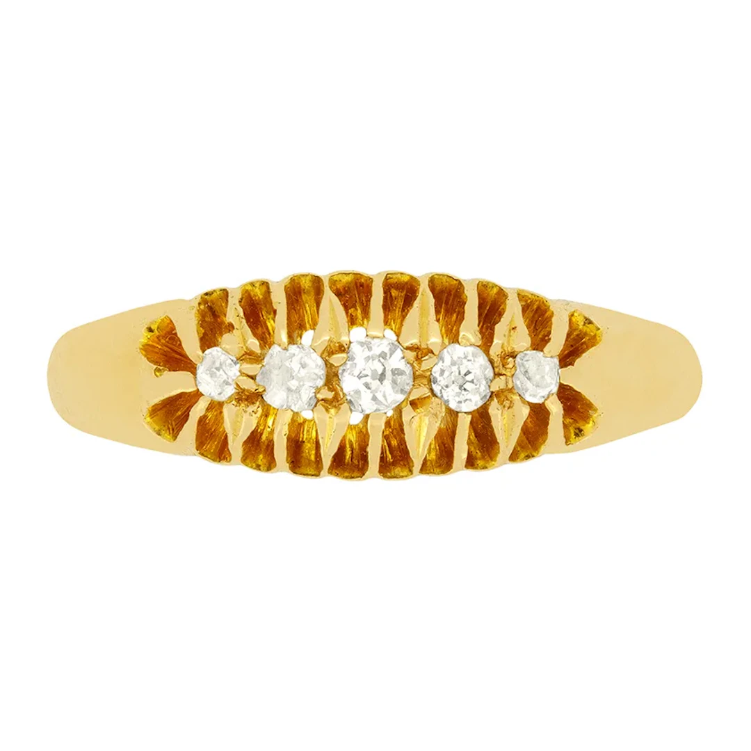 Victorian 0.15ct Diamond Five Stone Ring, c.1900s