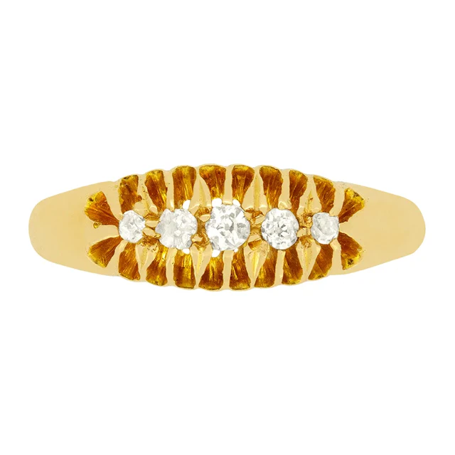 Victorian 0.15ct Diamond Five Stone Ring, c.1900s