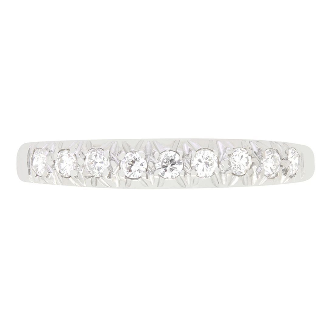 Vintage 0.27ct Diamond Half Eternity Ring, c.1979