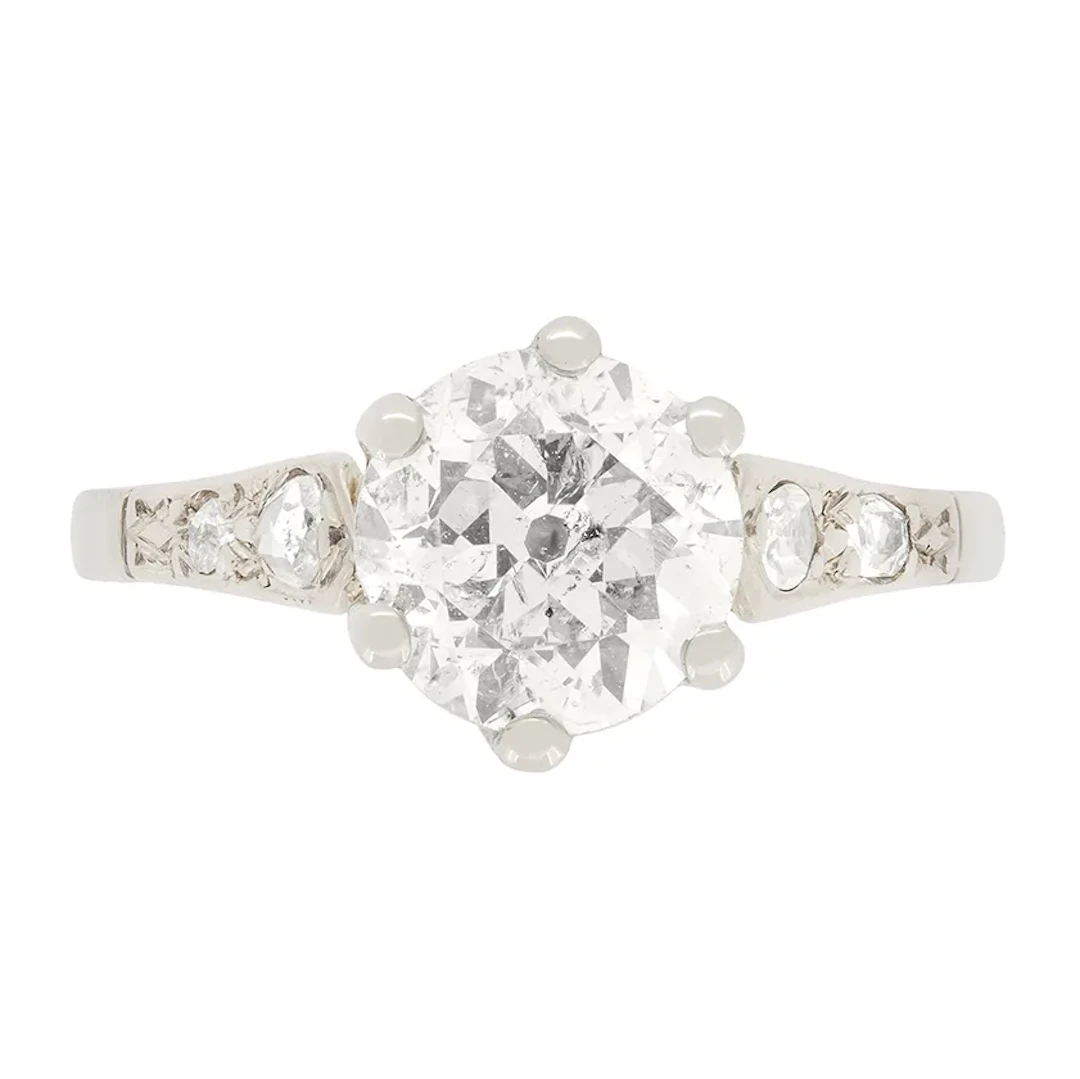 Art Deco 1.60ct Diamond Solitaire Ring, c.1920s