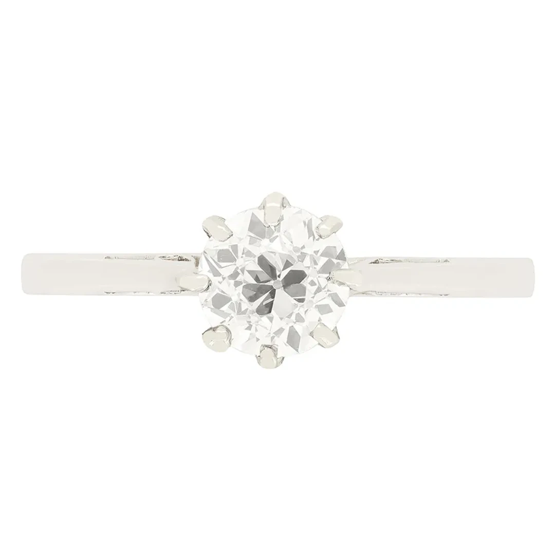 Art Deco 0.73ct Diamond Solitaire Ring, c.1920s