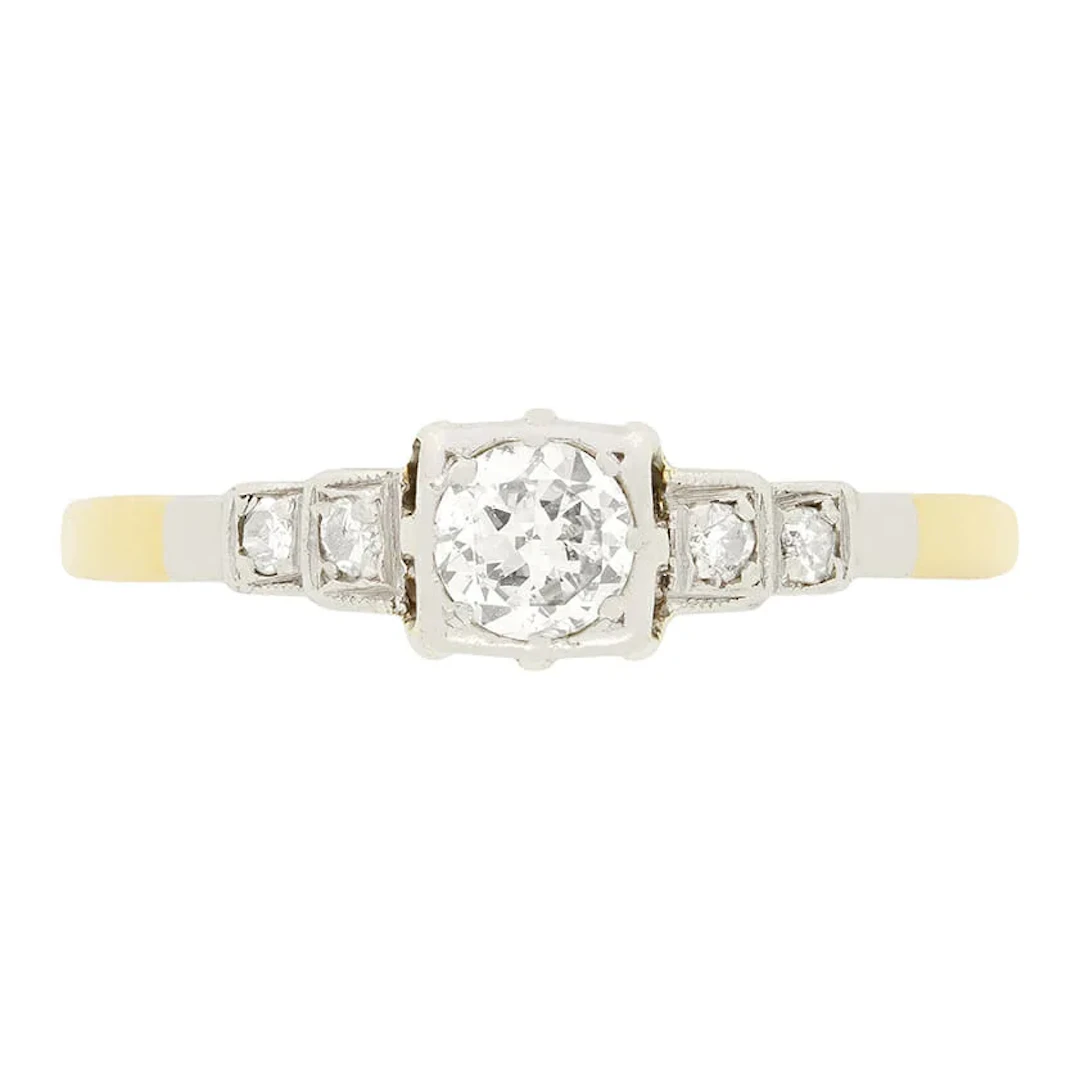 Art Deco 0.35ct Diamond Solitaire Ring, c.1930s