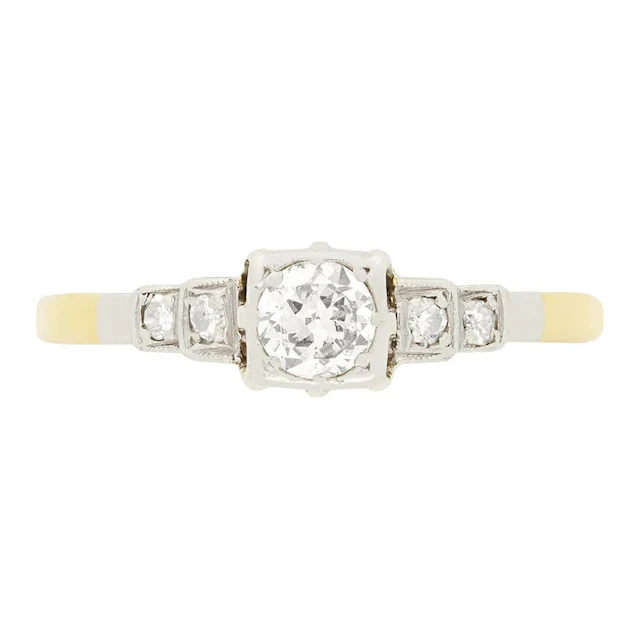 Art Deco 0.35ct Diamond Solitaire Ring, c.1930s